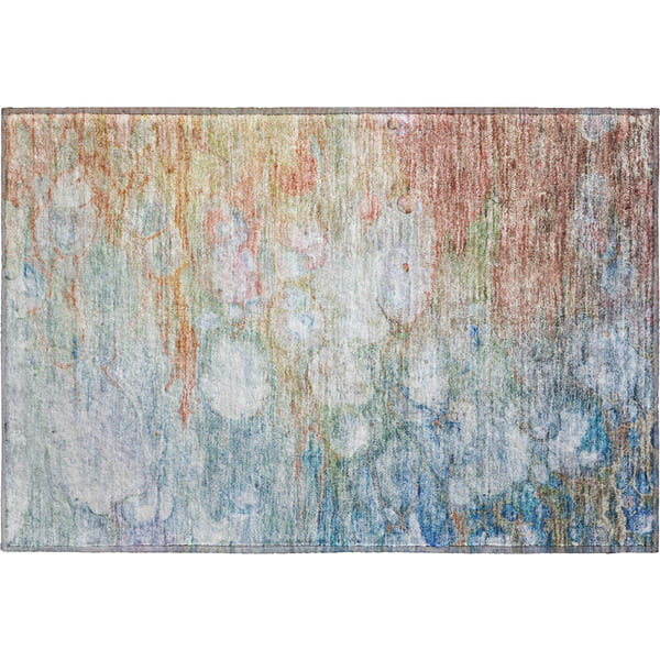 Chiang Mai Machine Washable Transitional Coral Orange Rug 1'8" x 2'6"