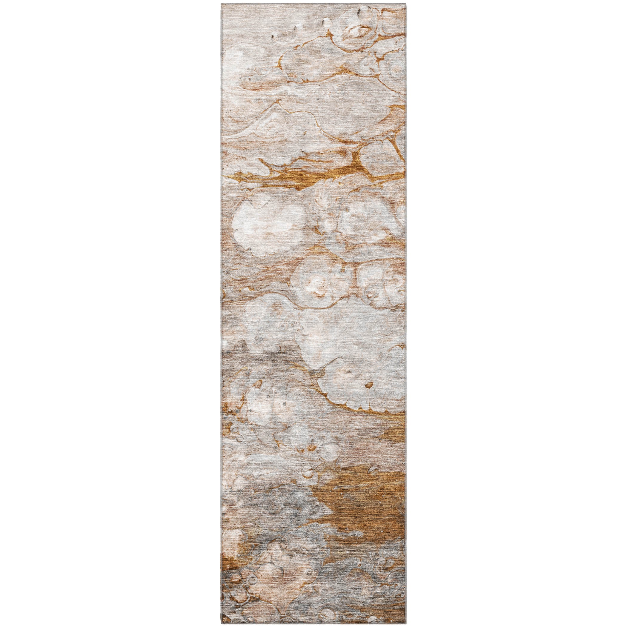 Chiang Mai Machine Washable Transitional Terracotta Orange Rug 2'3" x 7'6" #shape_Runner