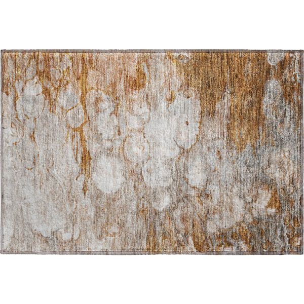 Chiang Mai Machine Washable Transitional Terracotta Orange Rug 1'8" x 2'6"