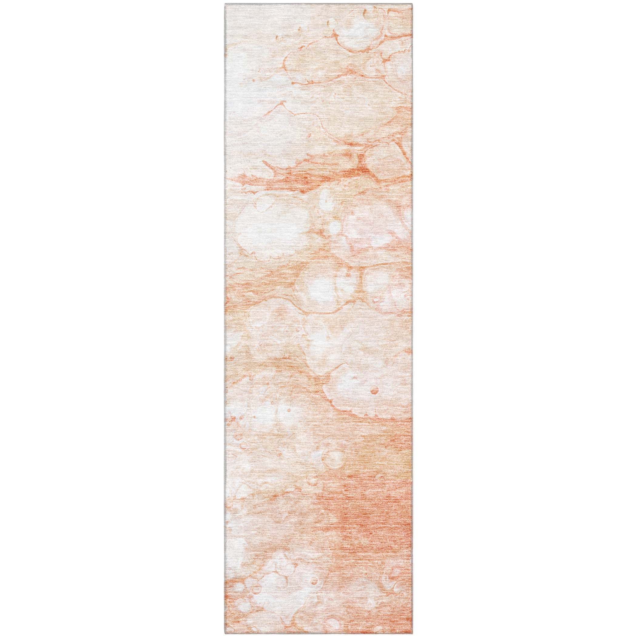 Havana Machine Washable Transitional Coral Orange Rug 2'3" x 7'6" #shape_Runner