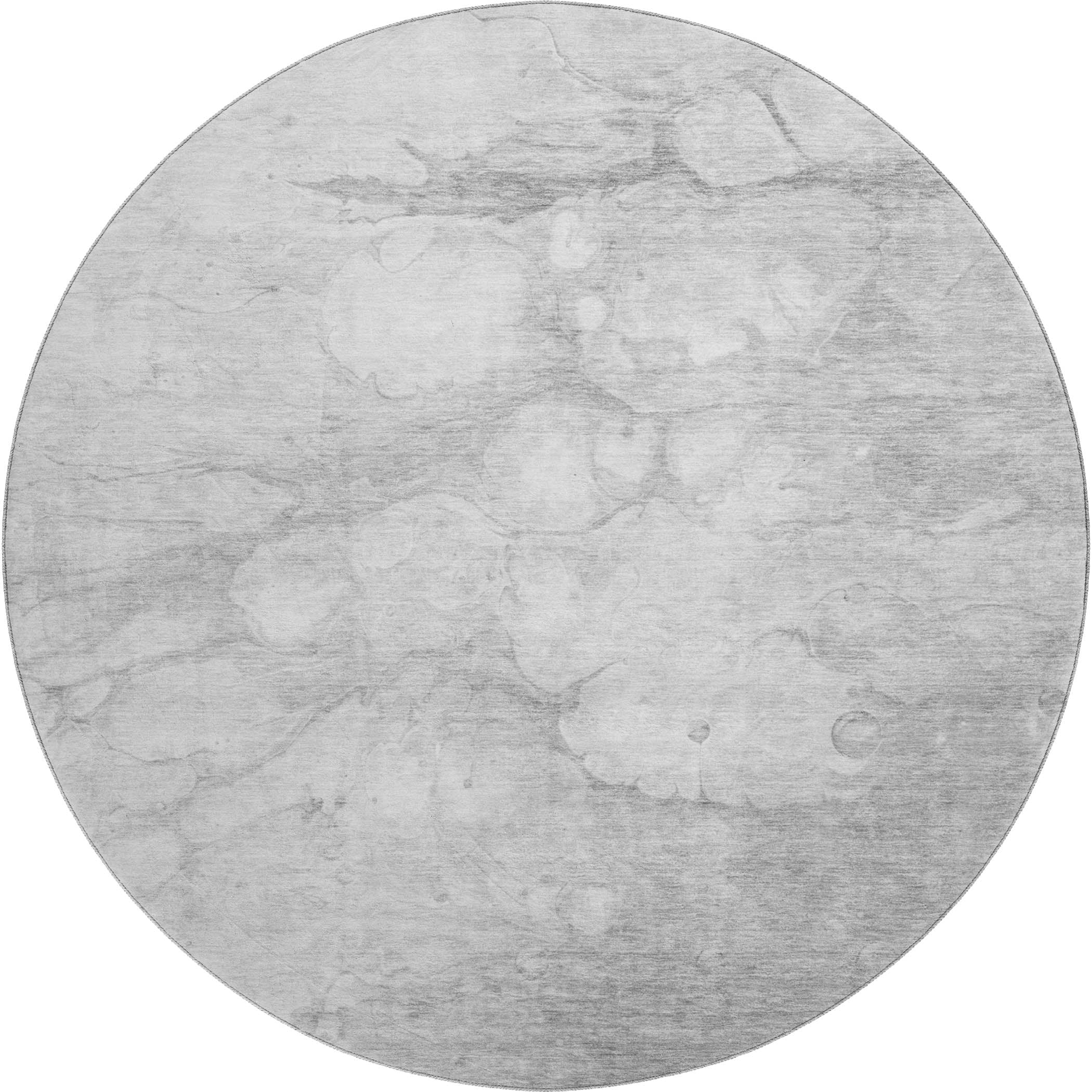 Havana Machine Washable Transitional Silver Gray Rug 8' x 8' #shape_Round