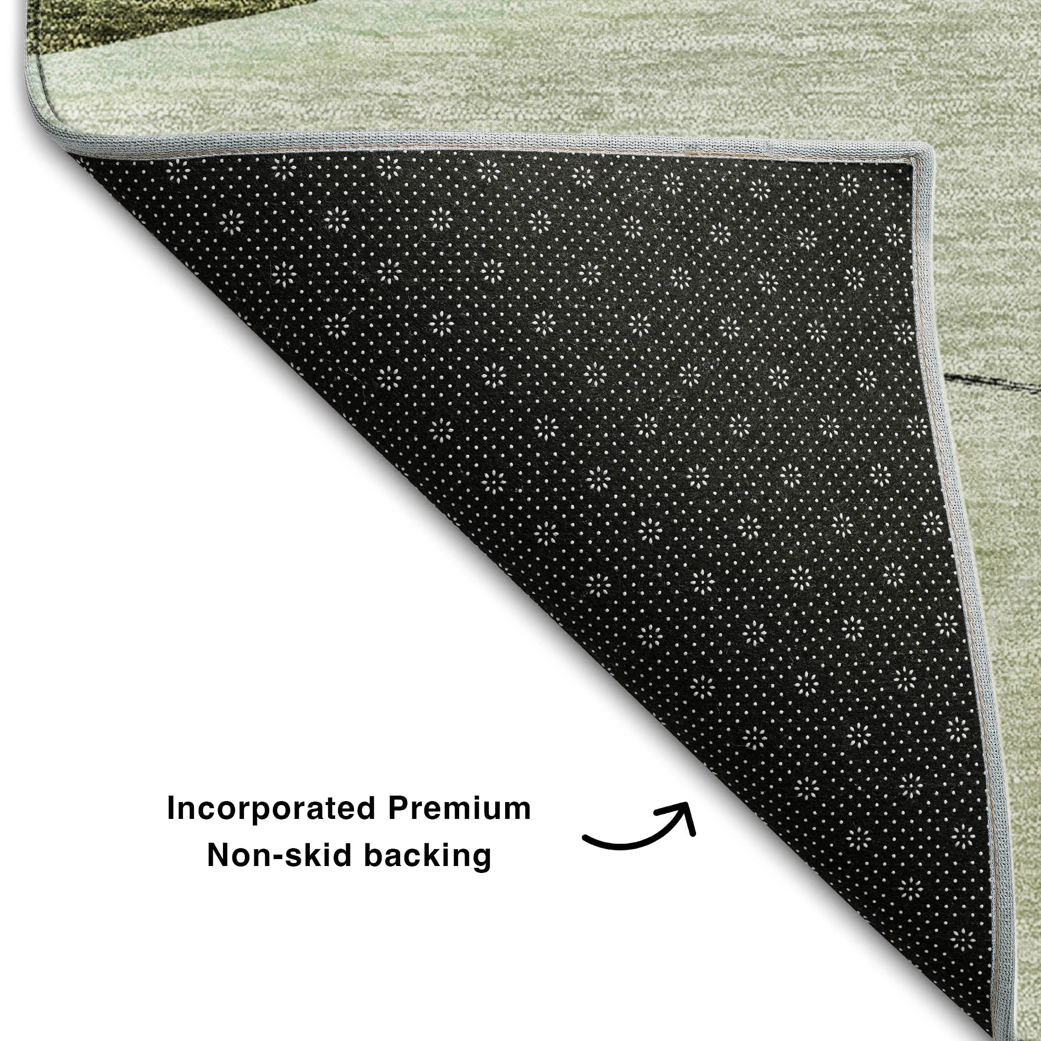 Oaxaca Machine Washable Transitional Aloe Green Rug 1'8" x 2'6" #shape_Rectangle