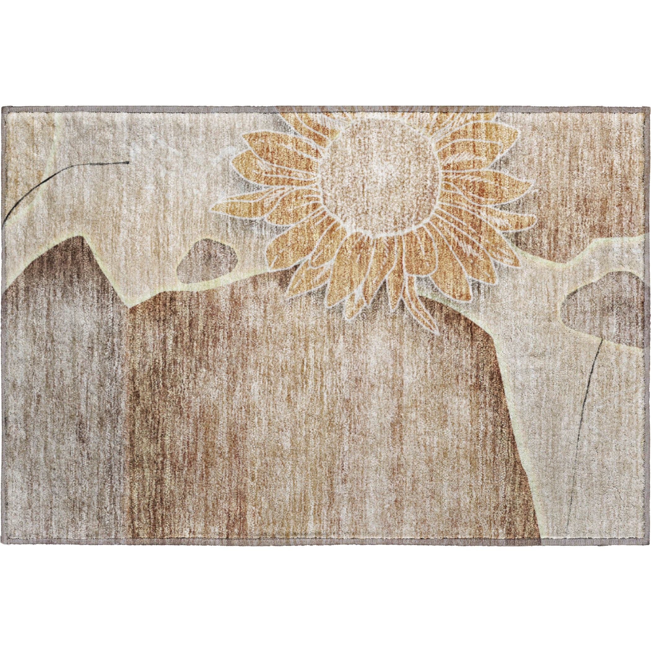Oaxaca Machine Washable Transitional Brown Rug 1'8" x 2'6" #shape_Rectangle