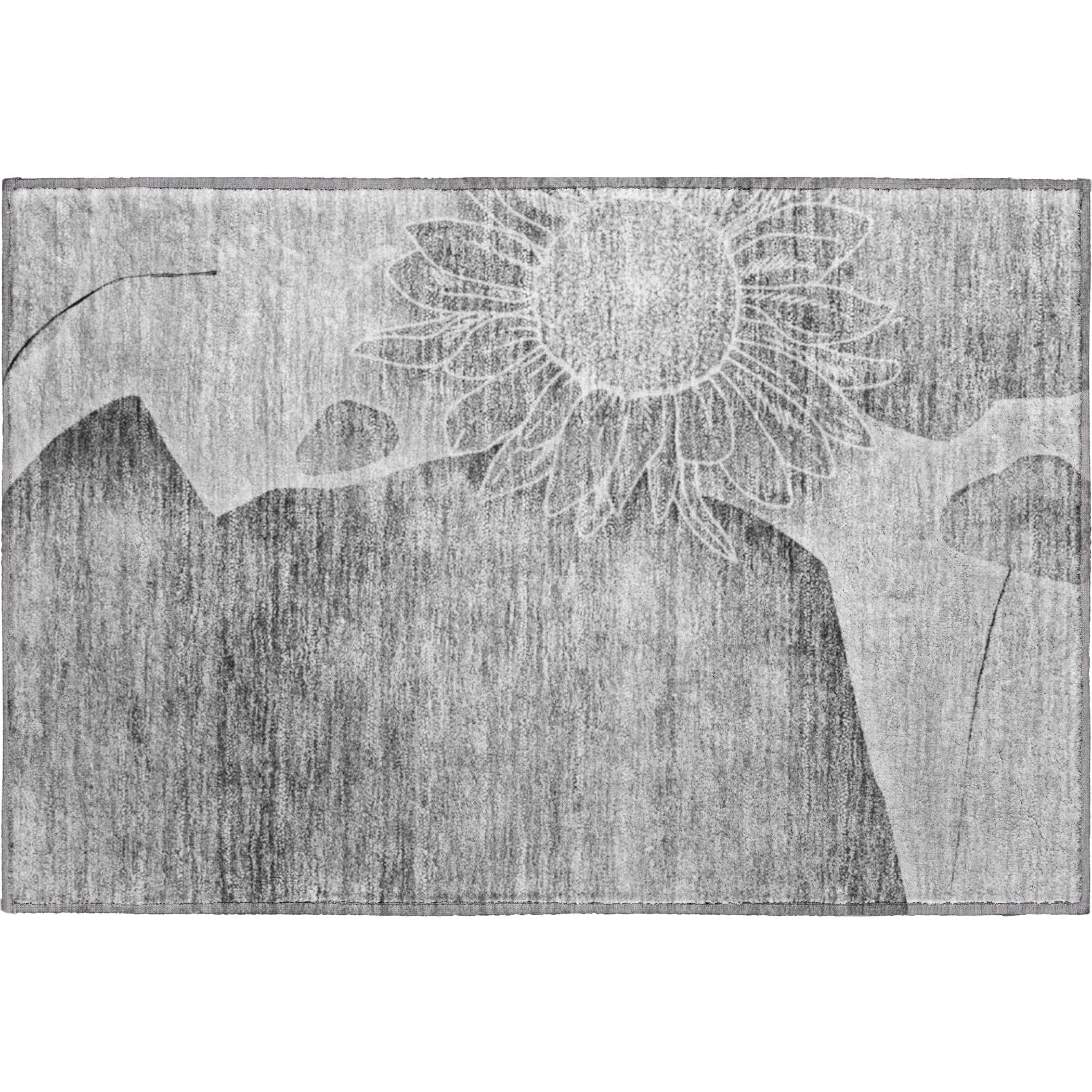 Oaxaca Machine Washable Transitional Gray Rug 1'8" x 2'6" #shape_Rectangle