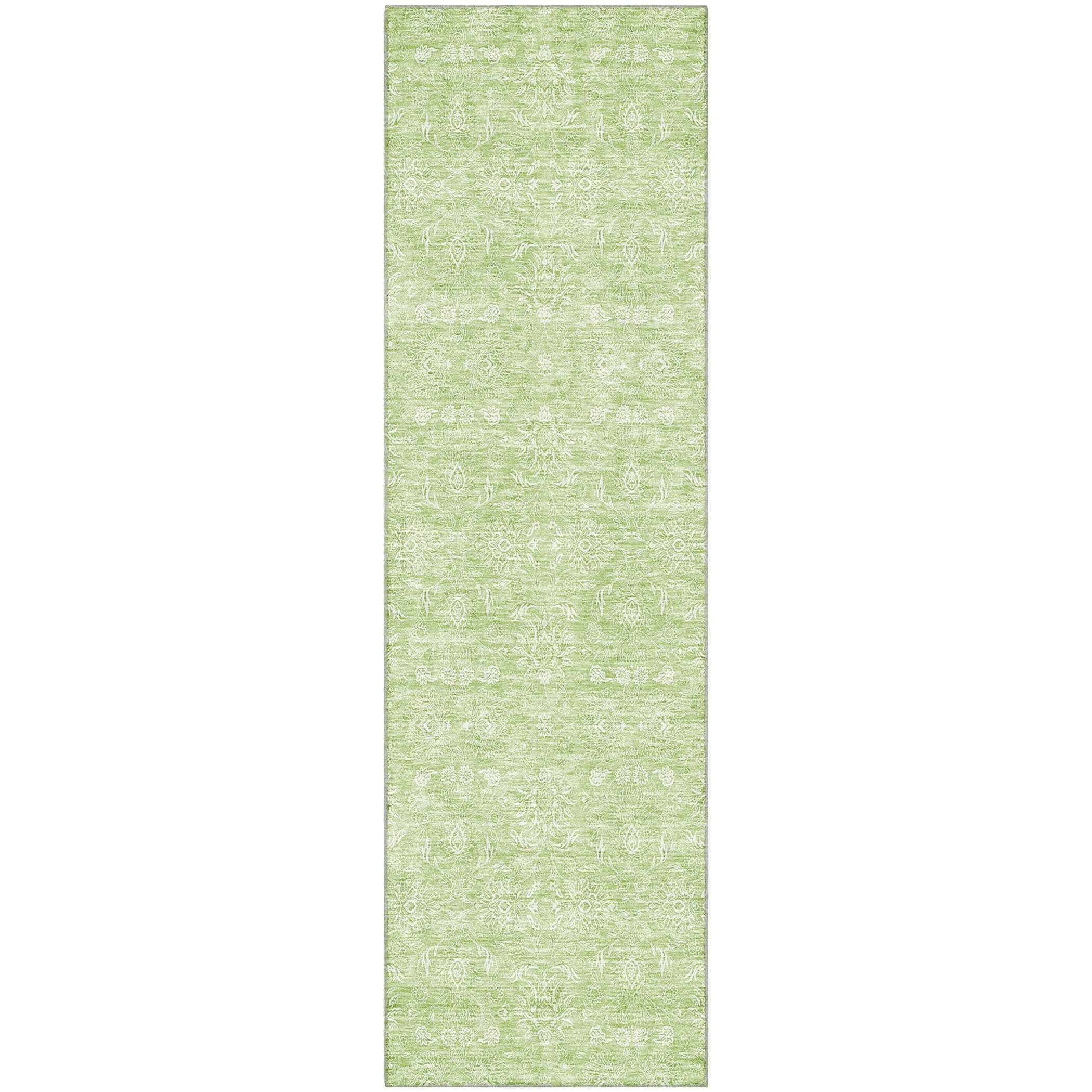 Marrakech Machine Washable Transitional Aloe Green Rug 2'3" x 7'6" #shape_Runner