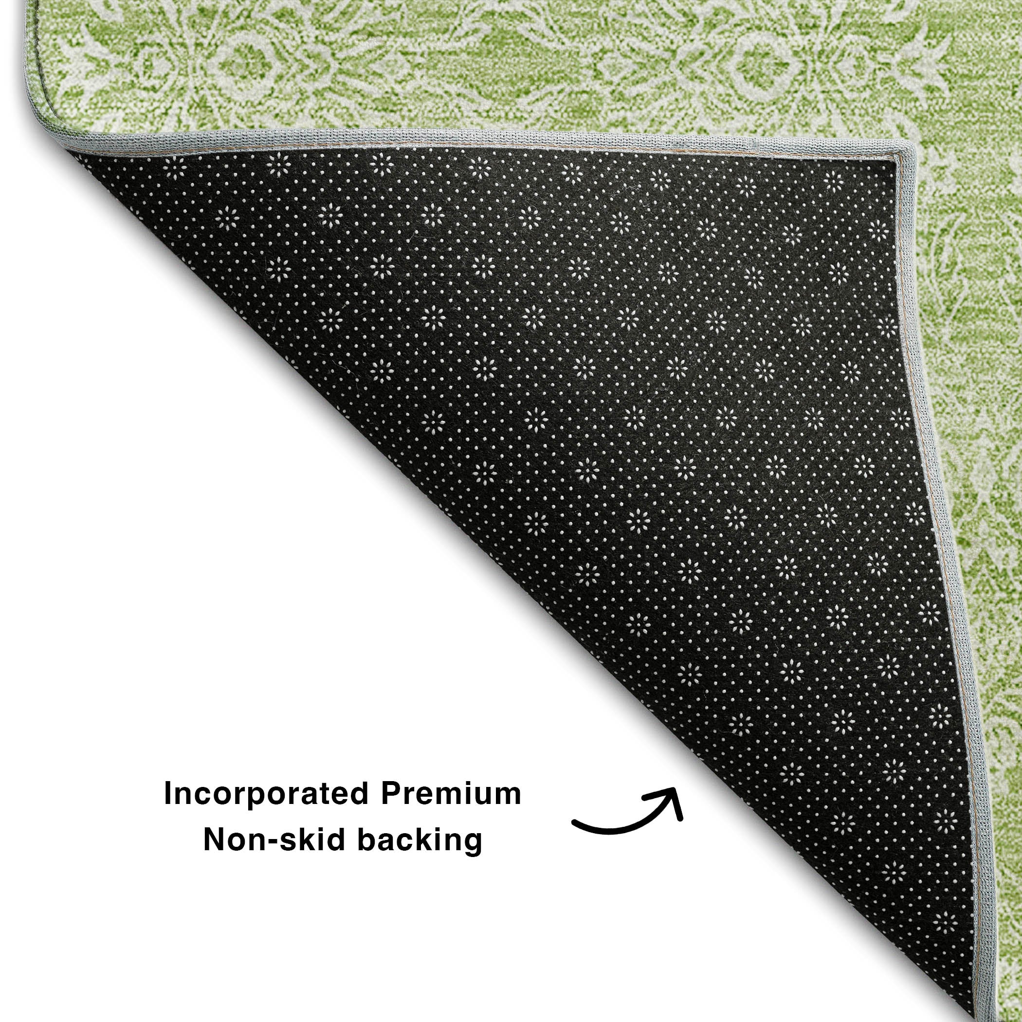 Marrakech Machine Washable Transitional Aloe Green Rug 1'8" x 2'6" #shape_Rectangle