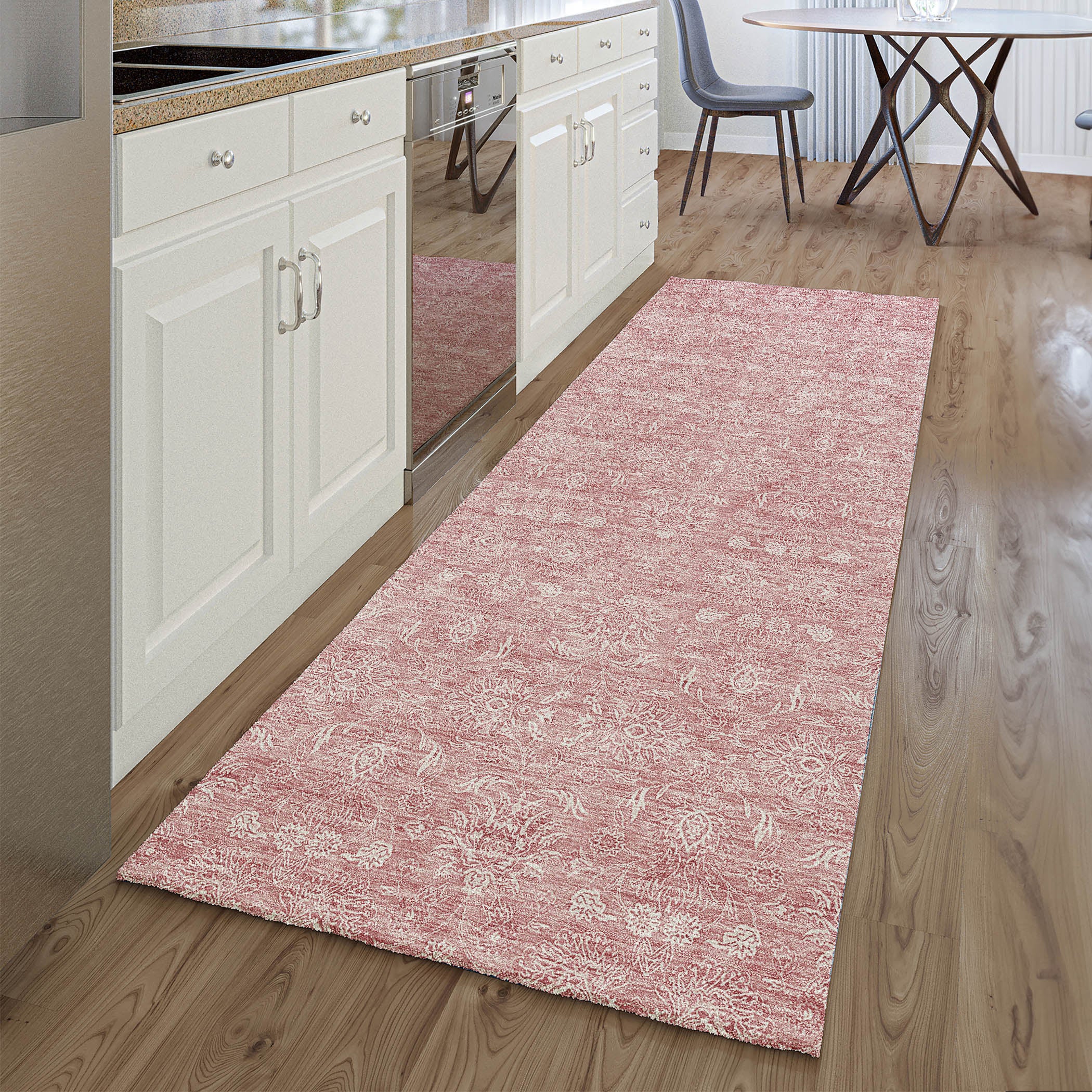 Marrakech Machine Washable Transitional Blush Pink Rug 2'3" x 7'6" #shape_Runner