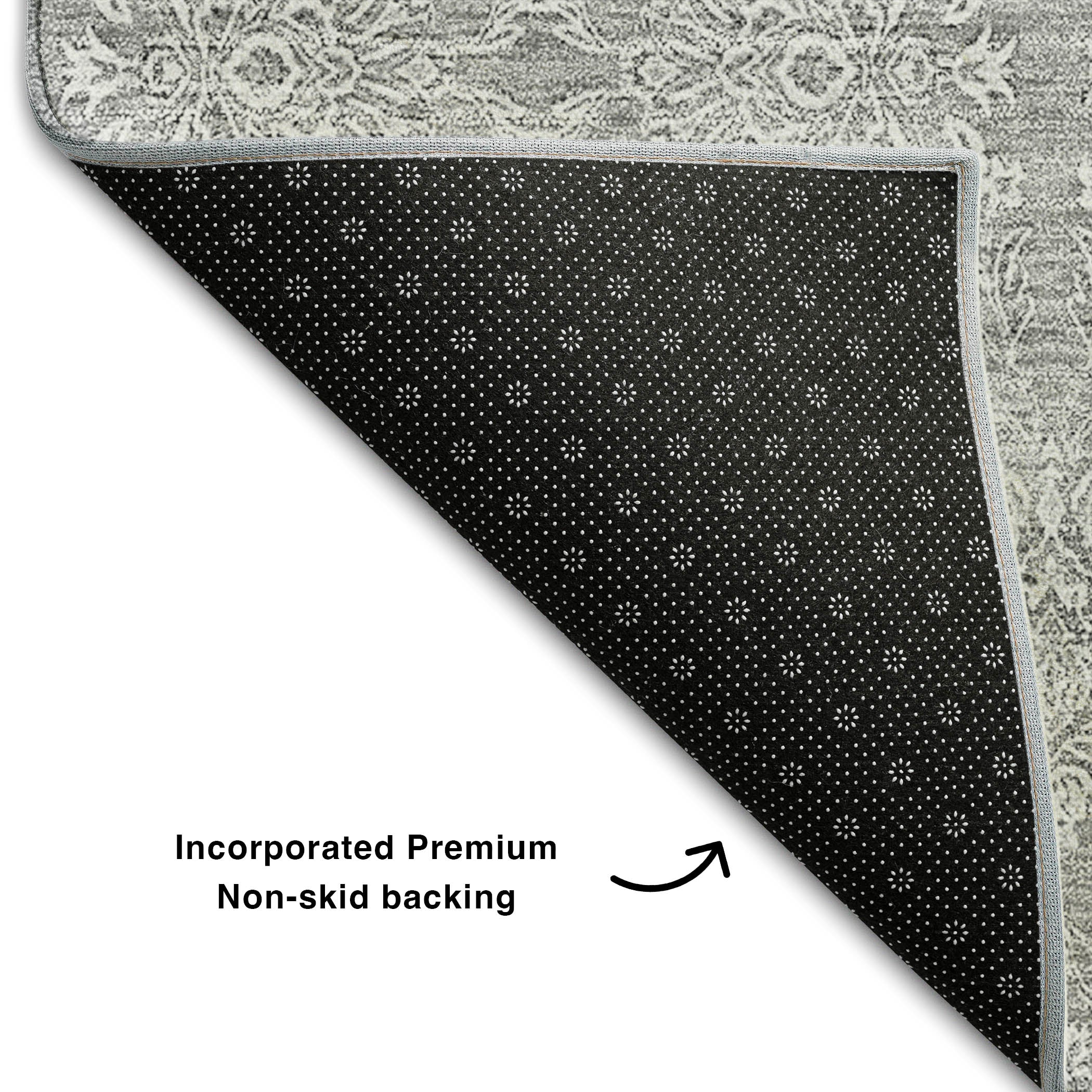 Marrakech Machine Washable Transitional Gray Rug 1'8" x 2'6" #shape_Rectangle
