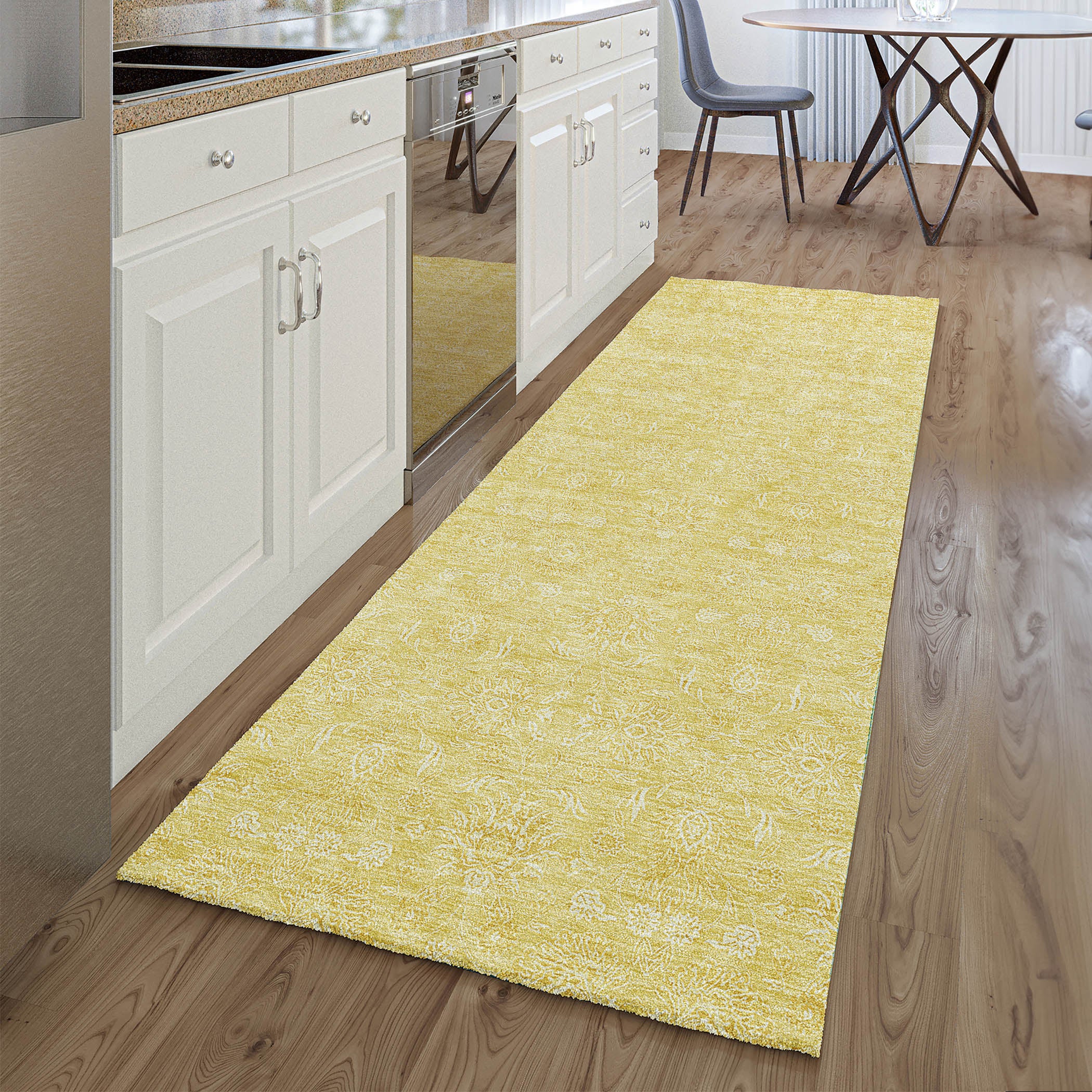 Marrakech Machine Washable Transitional Honey Gold Rug 2'3" x 7'6" #shape_Runner