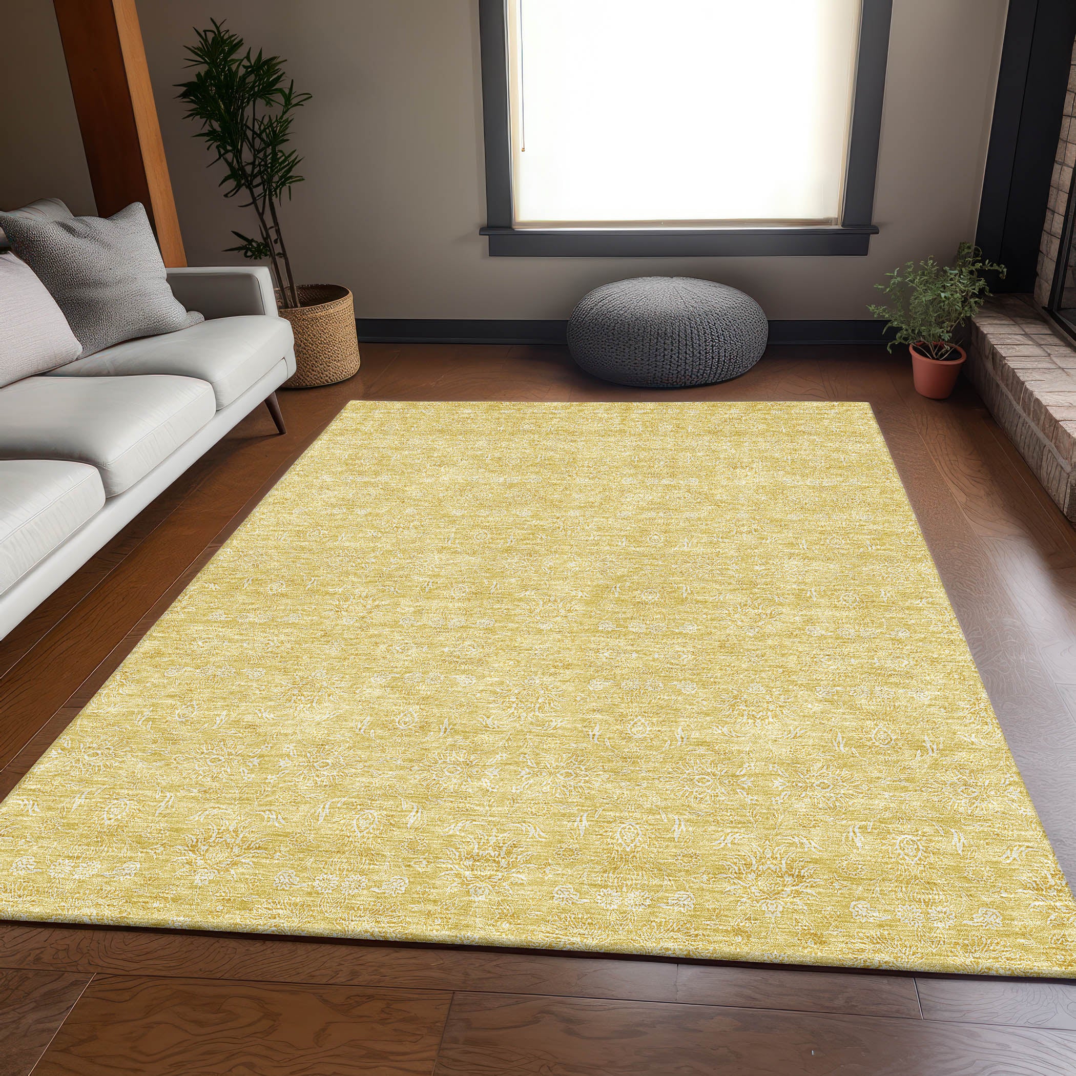 Marrakech Machine Washable Transitional Honey Gold Rug 2'6" x 3'10" #shape_Rectangle