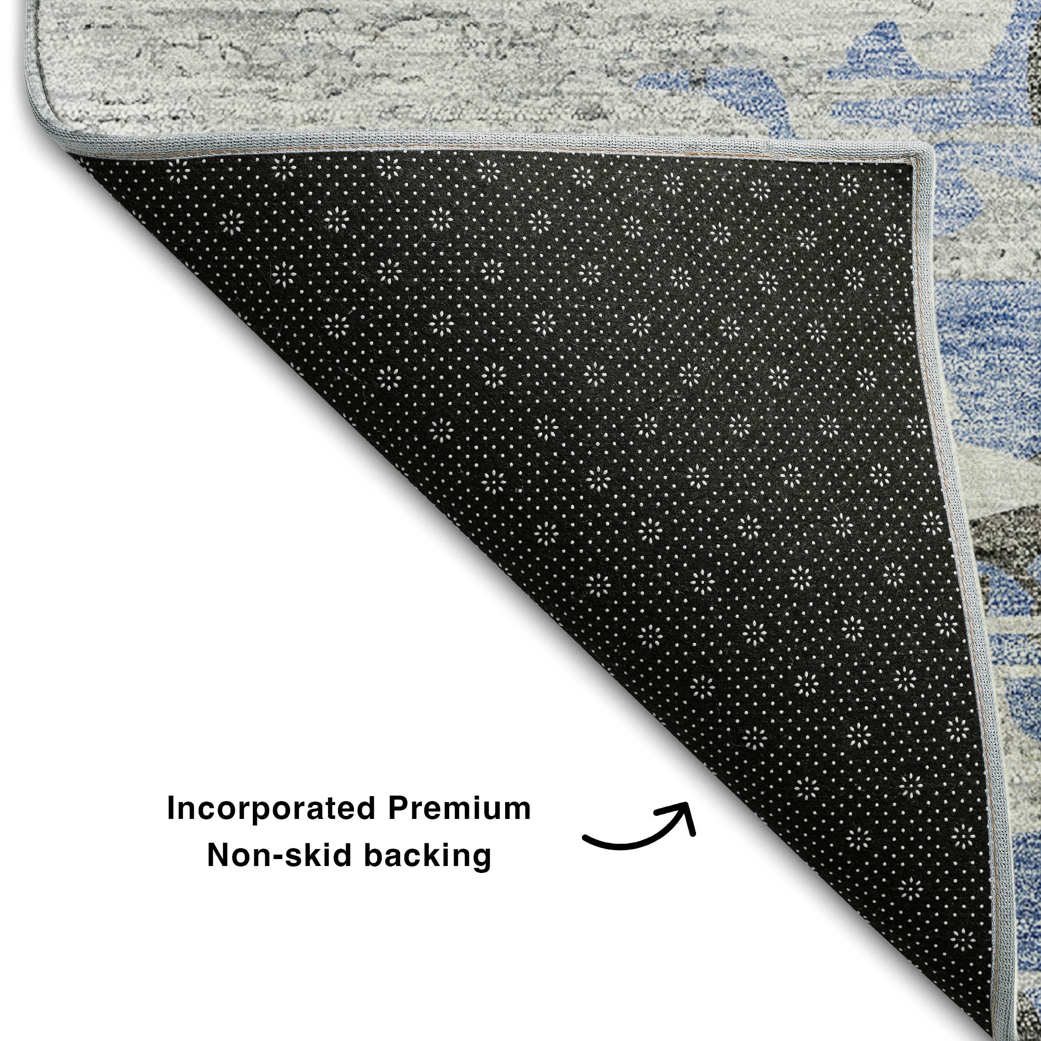 Siena Machine Washable Transitional Blue Rug 1'8" x 2'6" #shape_Rectangle