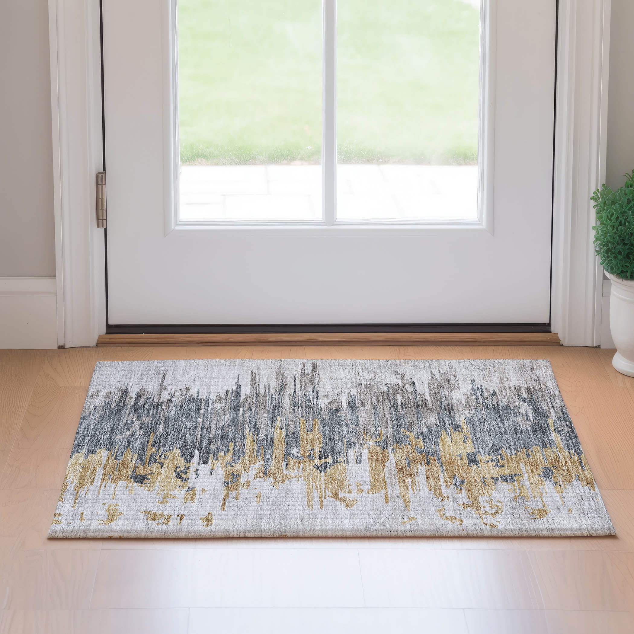 Siena Machine Washable Transitional Ivory Rug 1'8" x 2'6" #shape_Rectangle