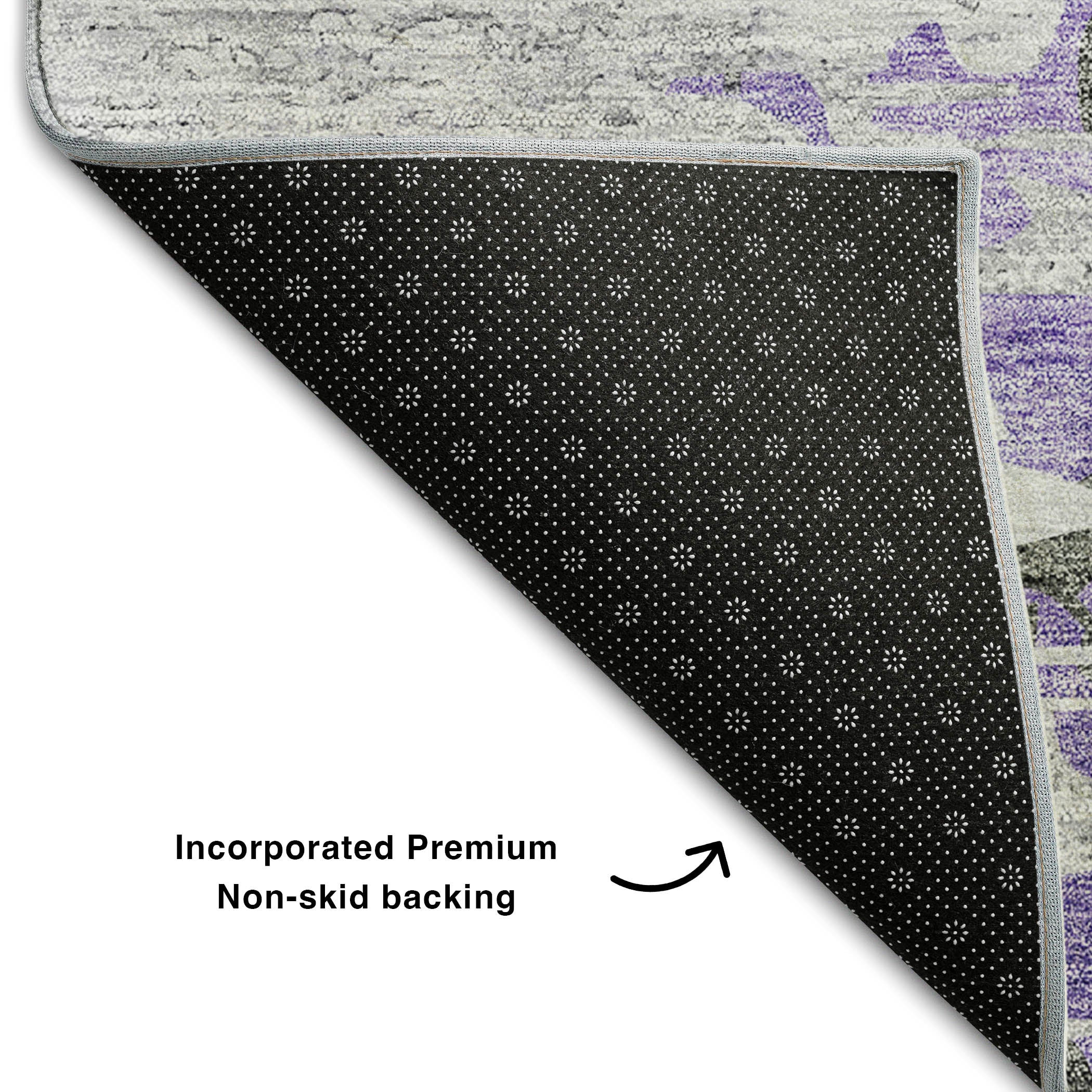 Siena Machine Washable Transitional Purple Rug 1'8" x 2'6" #shape_Rectangle