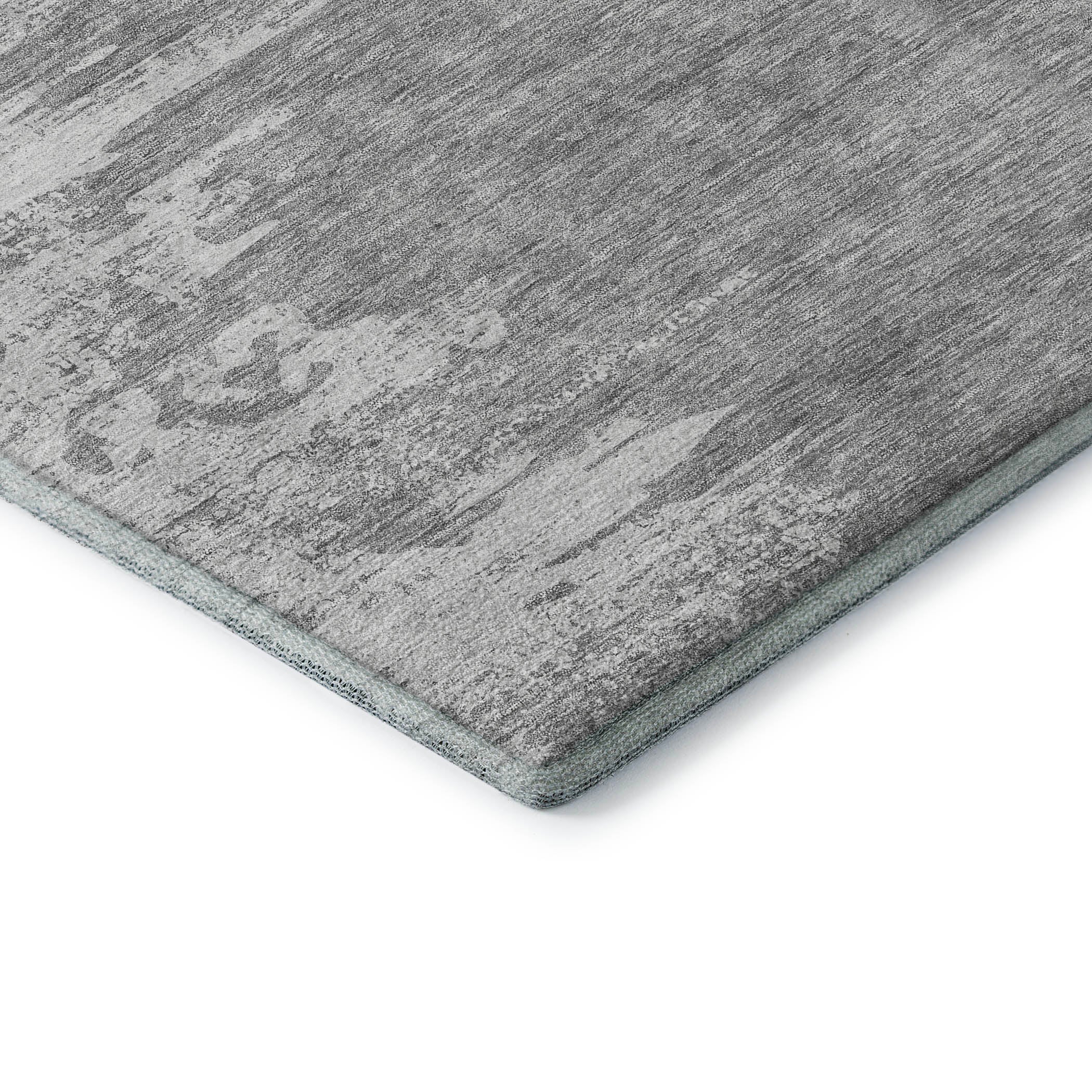 Kyoto Machine Washable Transitional Silver Gray Rug 1'8" x 2'6" #shape_Rectangle
