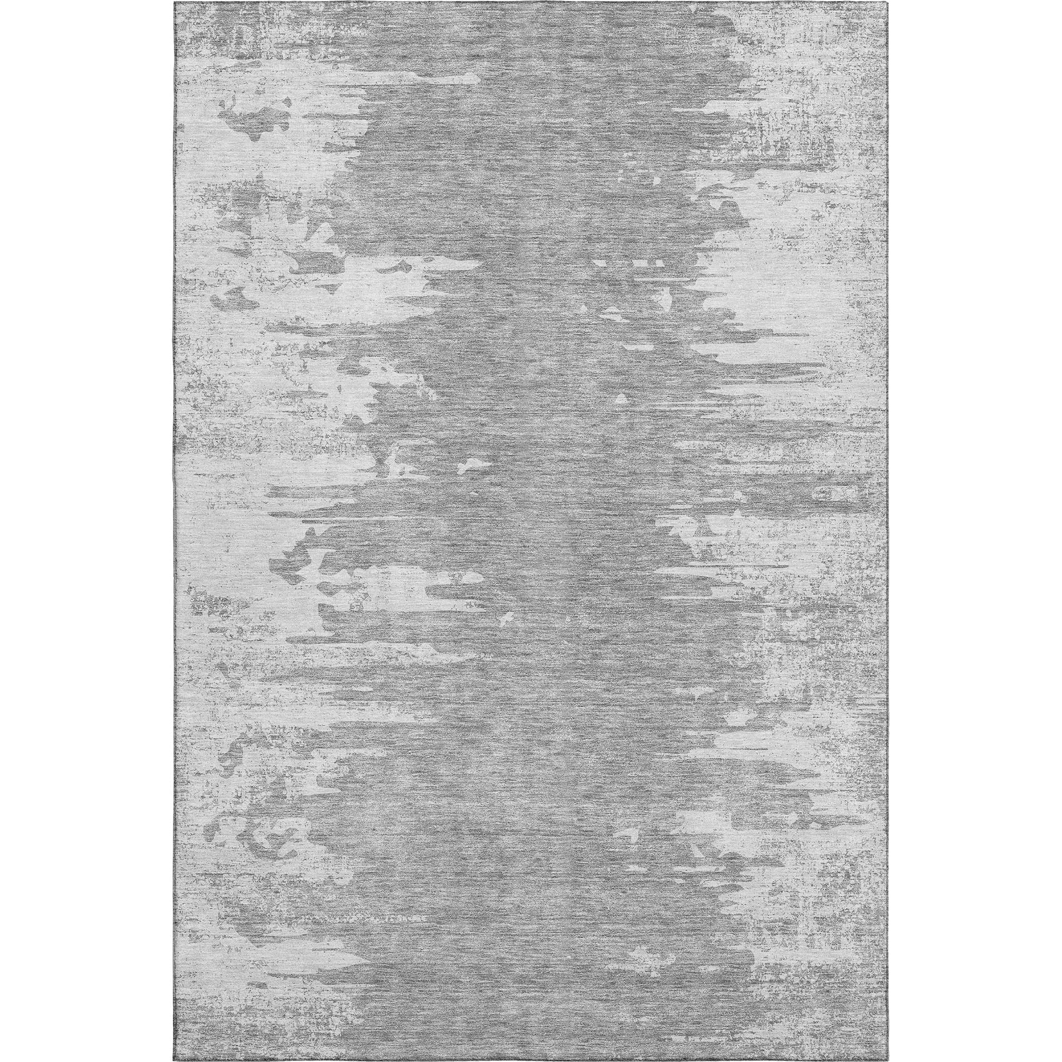 Kyoto Machine Washable Transitional Silver Gray Rug 2'6" x 3'10" #shape_Rectangle
