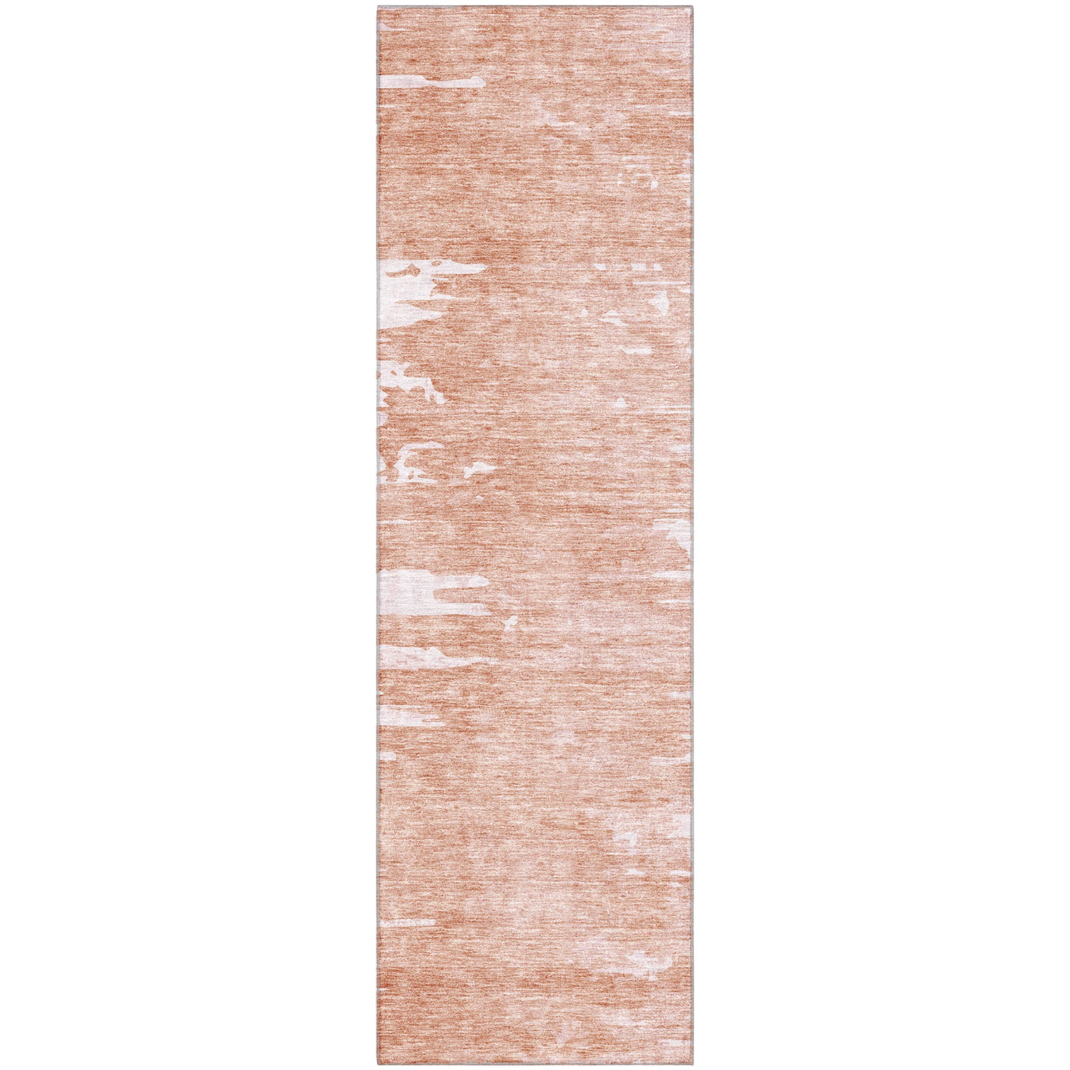 Kyoto Machine Washable Transitional Terracotta Orange Rug 2'3" x 7'6" #shape_Runner