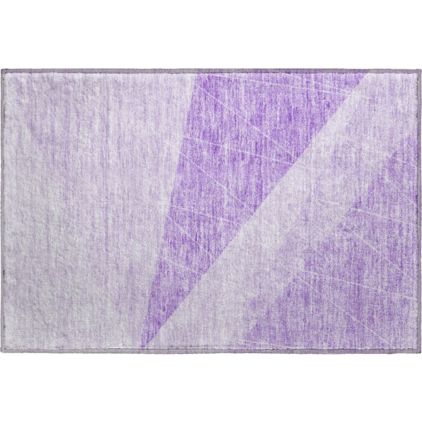 Dublin Machine Washable Transitional Lavender Purple Rug 1'8" x 2'6"