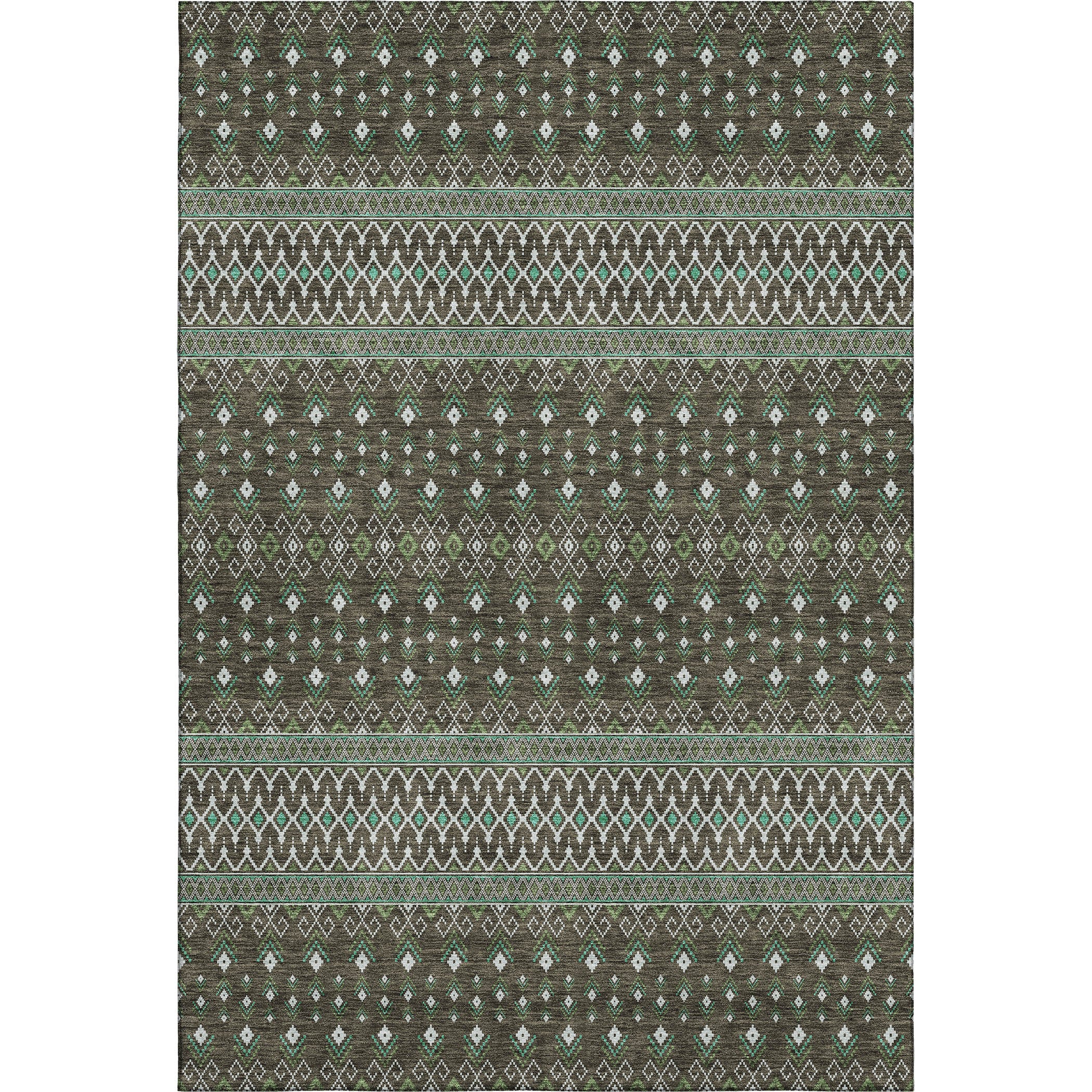Split Machine Washable Transitional Brown Rug 2'6" x 3'10" #shape_Rectangle