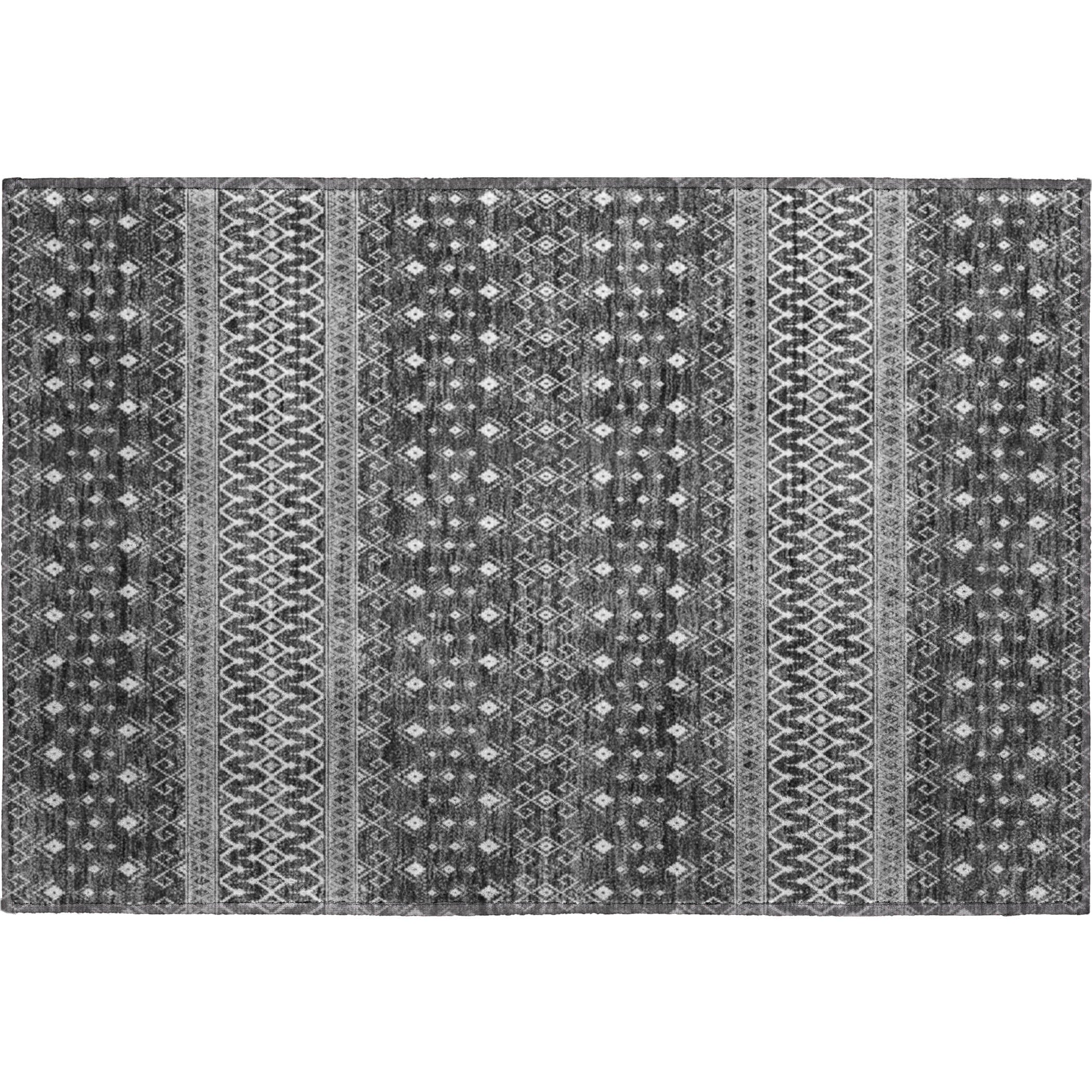 Split Machine Washable Transitional Gray Rug 1'8" x 2'6" #shape_Rectangle