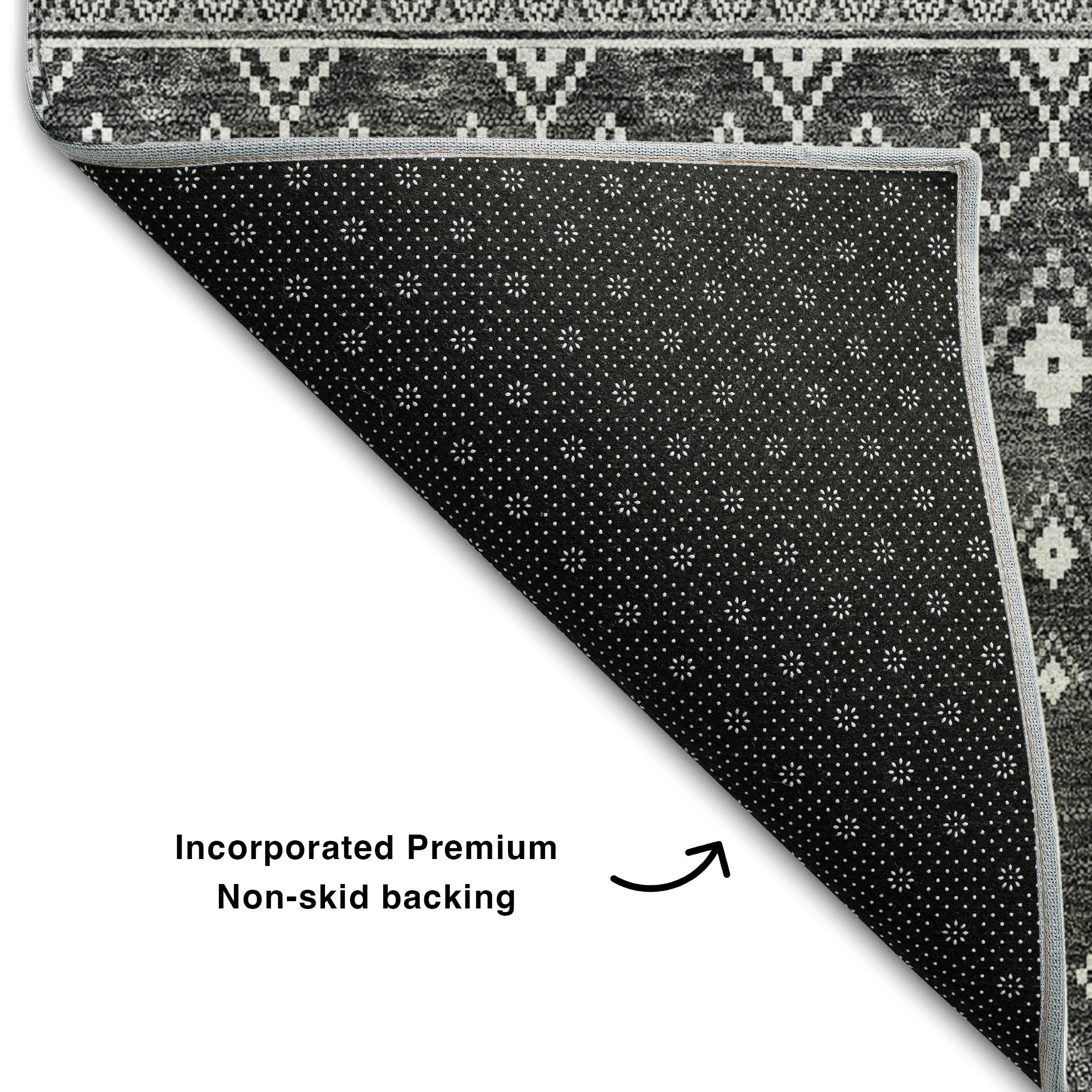 Split Machine Washable Transitional Gray Rug 1'8" x 2'6" #shape_Rectangle