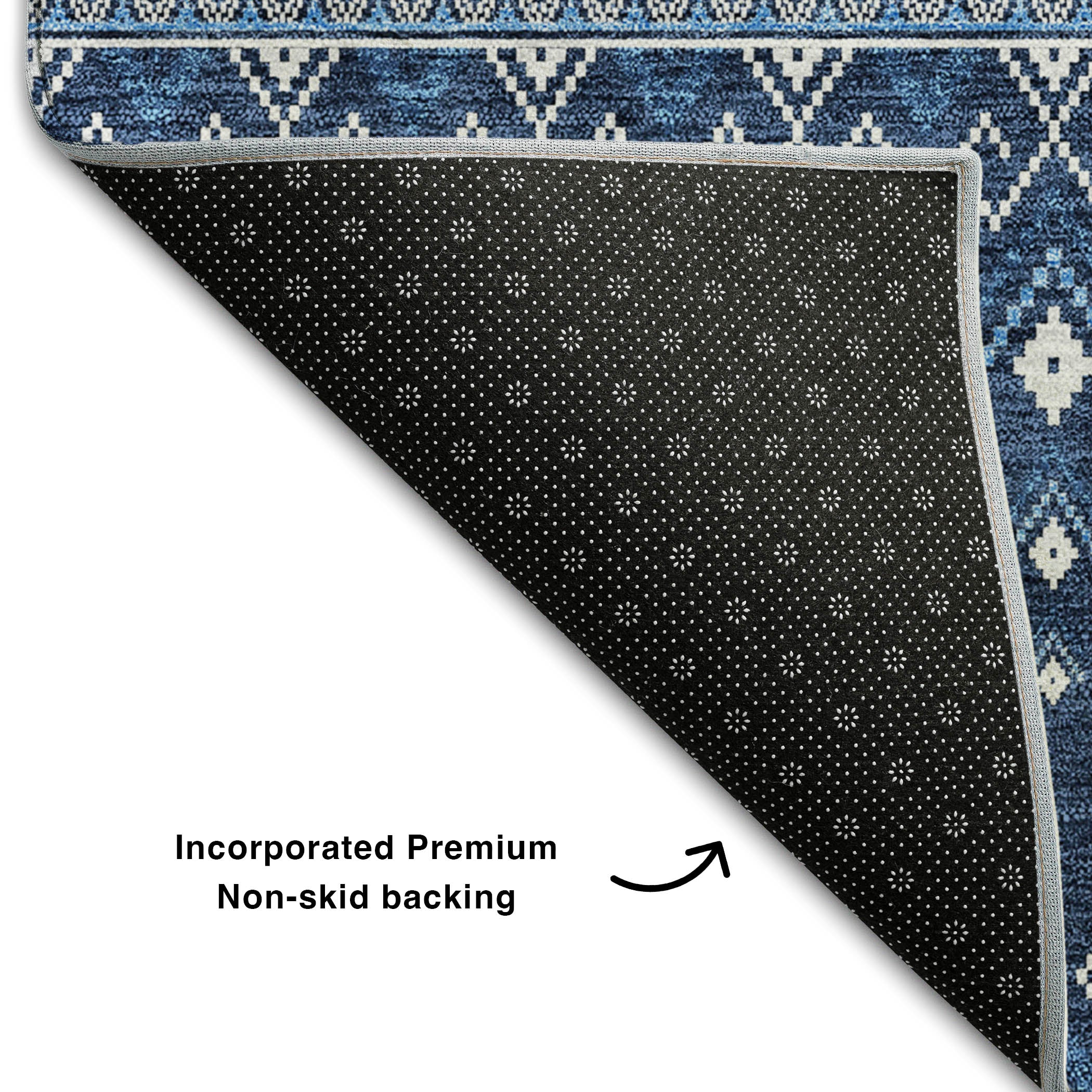 Split Machine Washable Transitional Navy Blue Rug 1'8" x 2'6" #shape_Rectangle