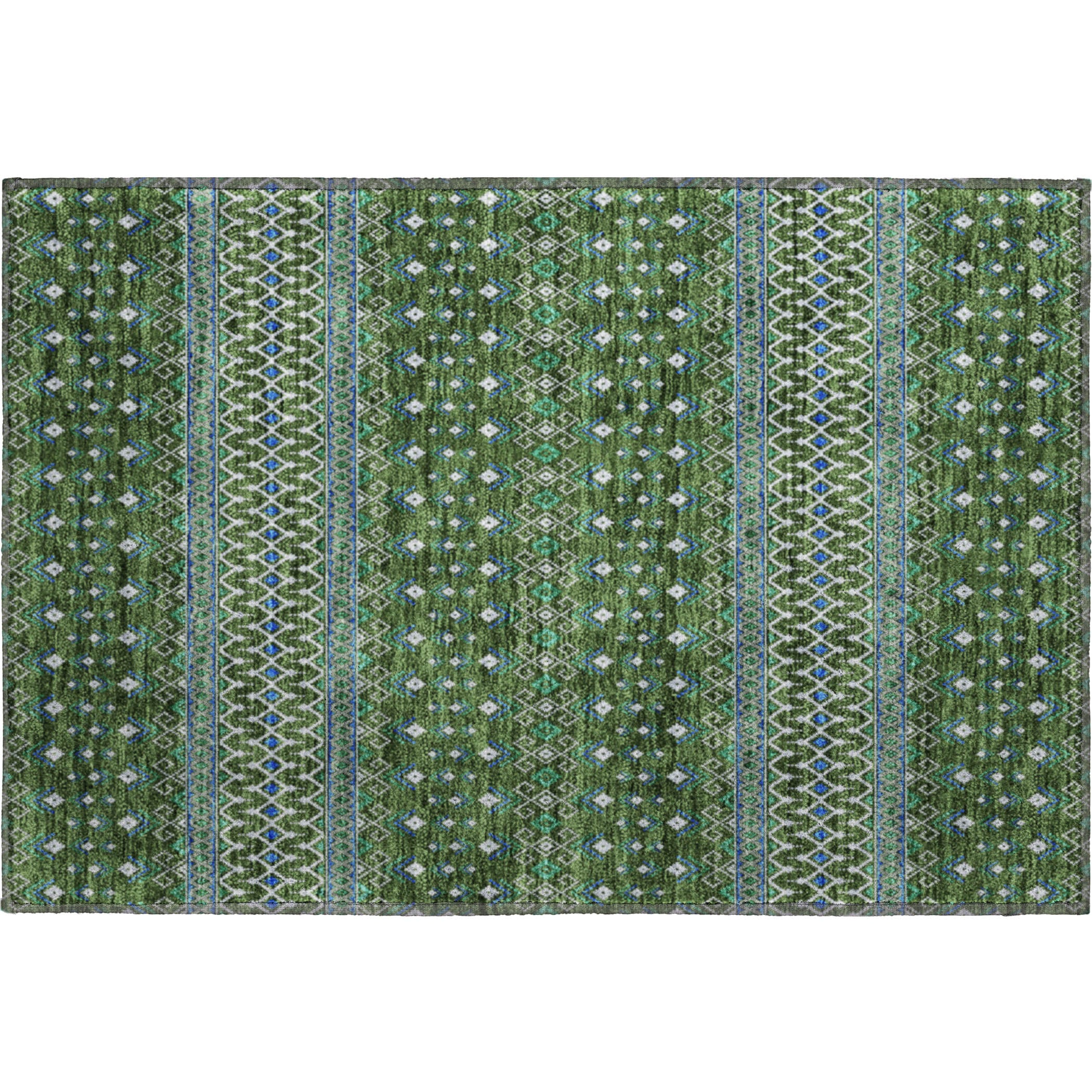 Split Machine Washable Transitional Olive Green Rug 1'8" x 2'6" #shape_Rectangle