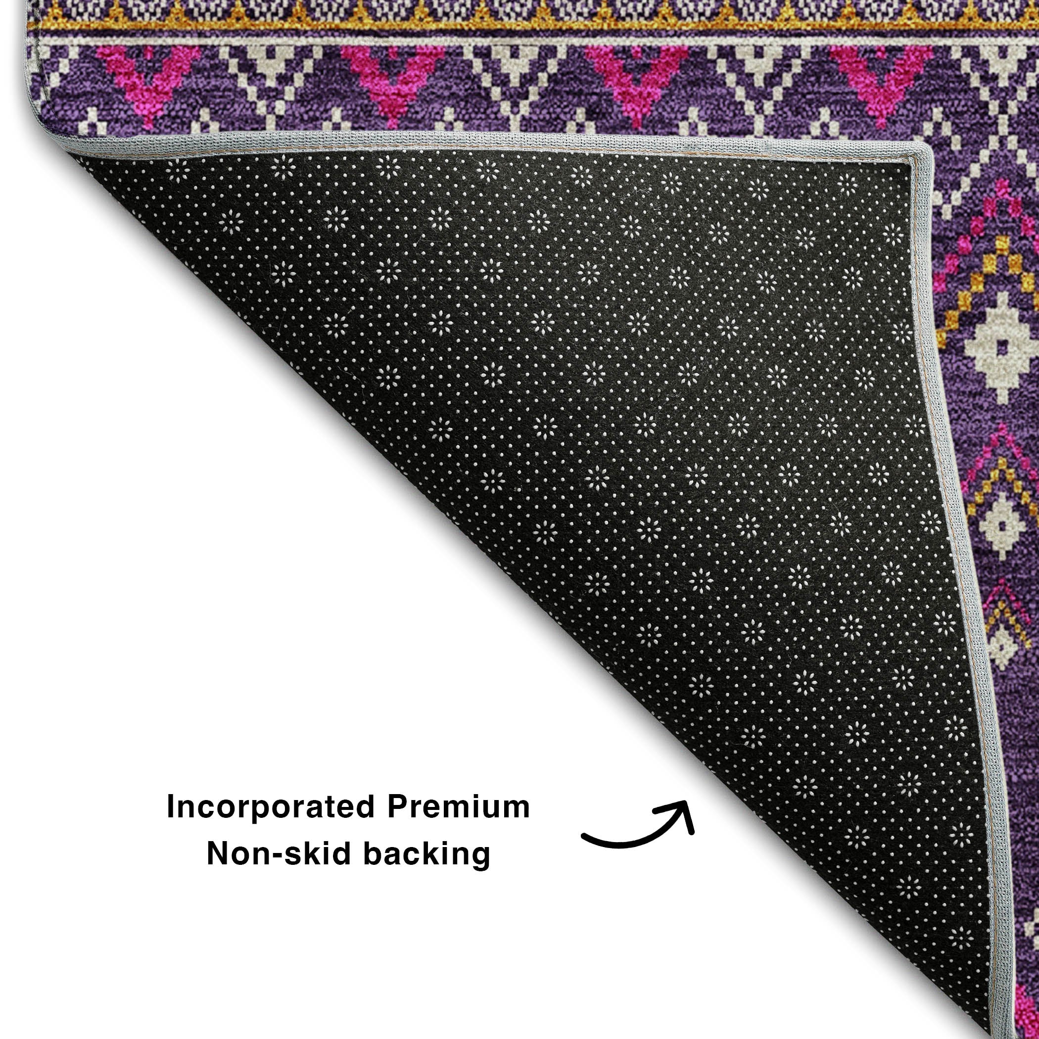 Split Machine Washable Transitional Purple Rug 1'8" x 2'6" #shape_Rectangle