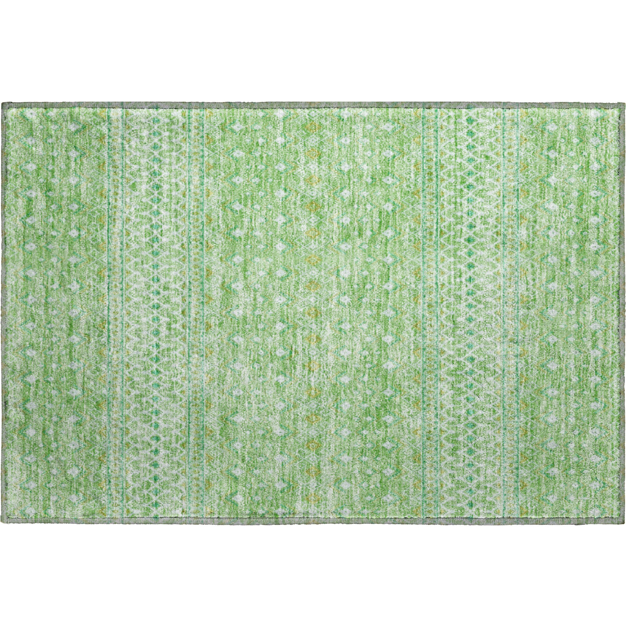 Oaxaca Machine Washable Transitional Aloe Green Rug 1'8" x 2'6" #shape_Rectangle
