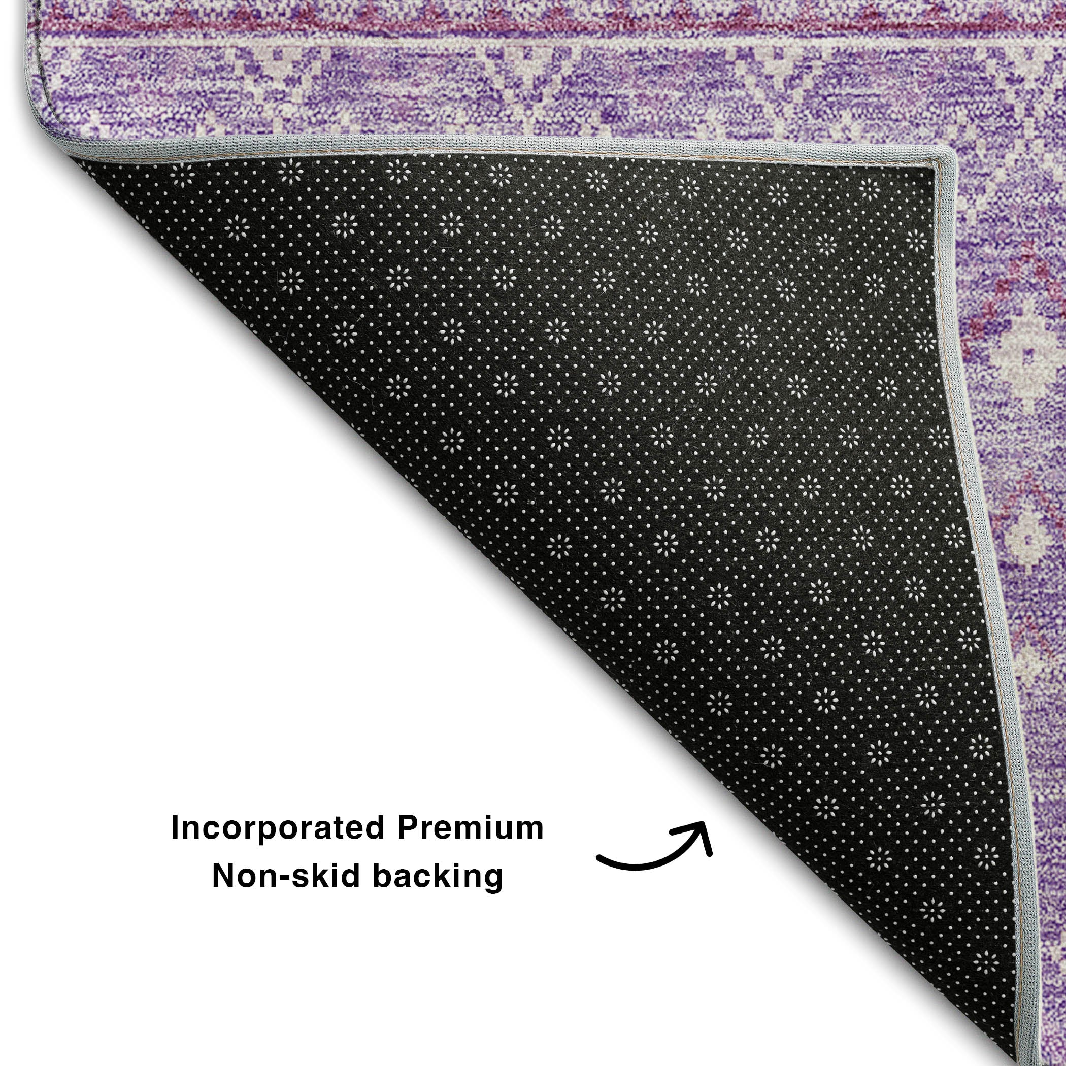 Oaxaca Machine Washable Transitional Lavender Purple Rug 1'8" x 2'6" #shape_Rectangle