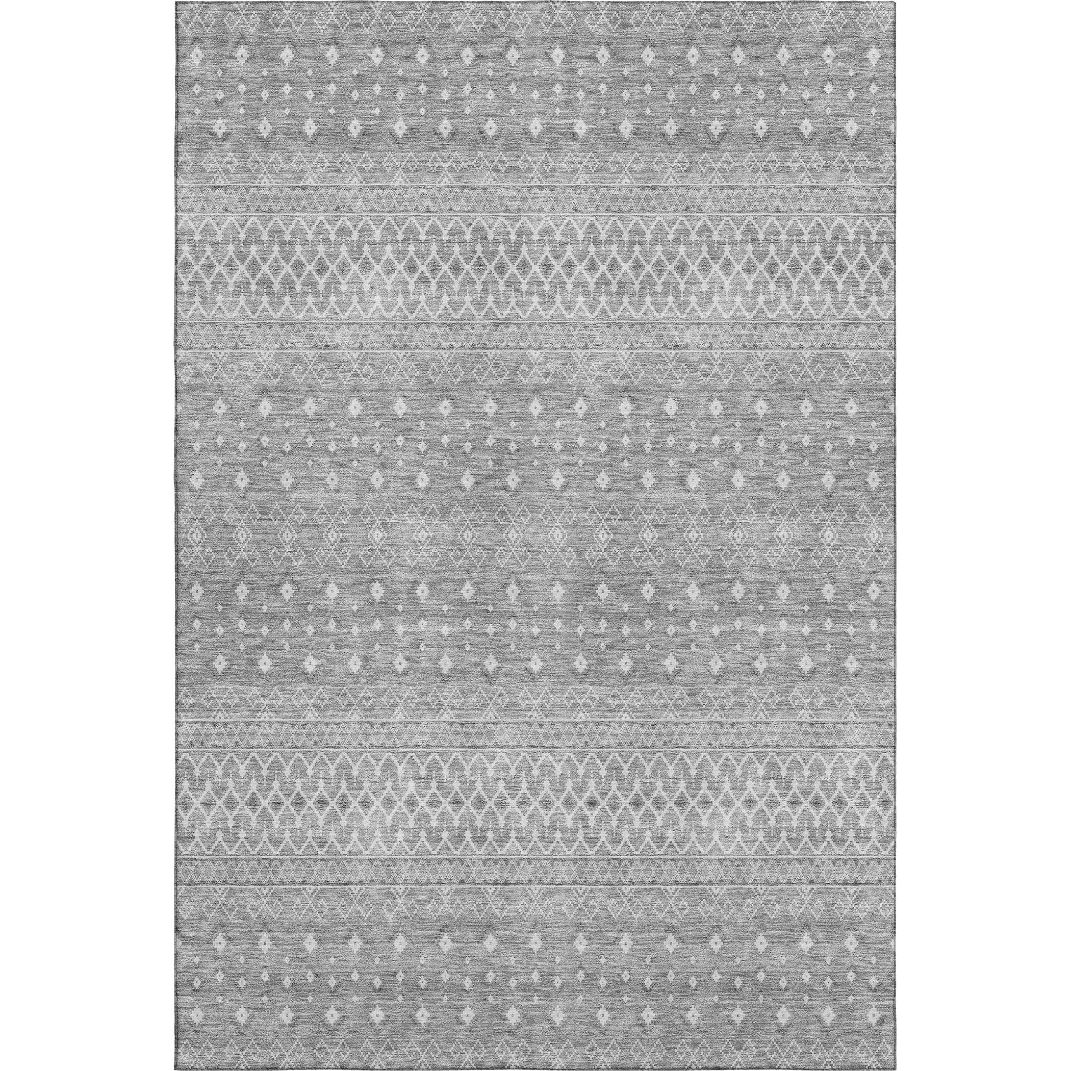 Oaxaca Machine Washable Transitional Silver Gray Rug 2'6" x 3'10" #shape_Rectangle