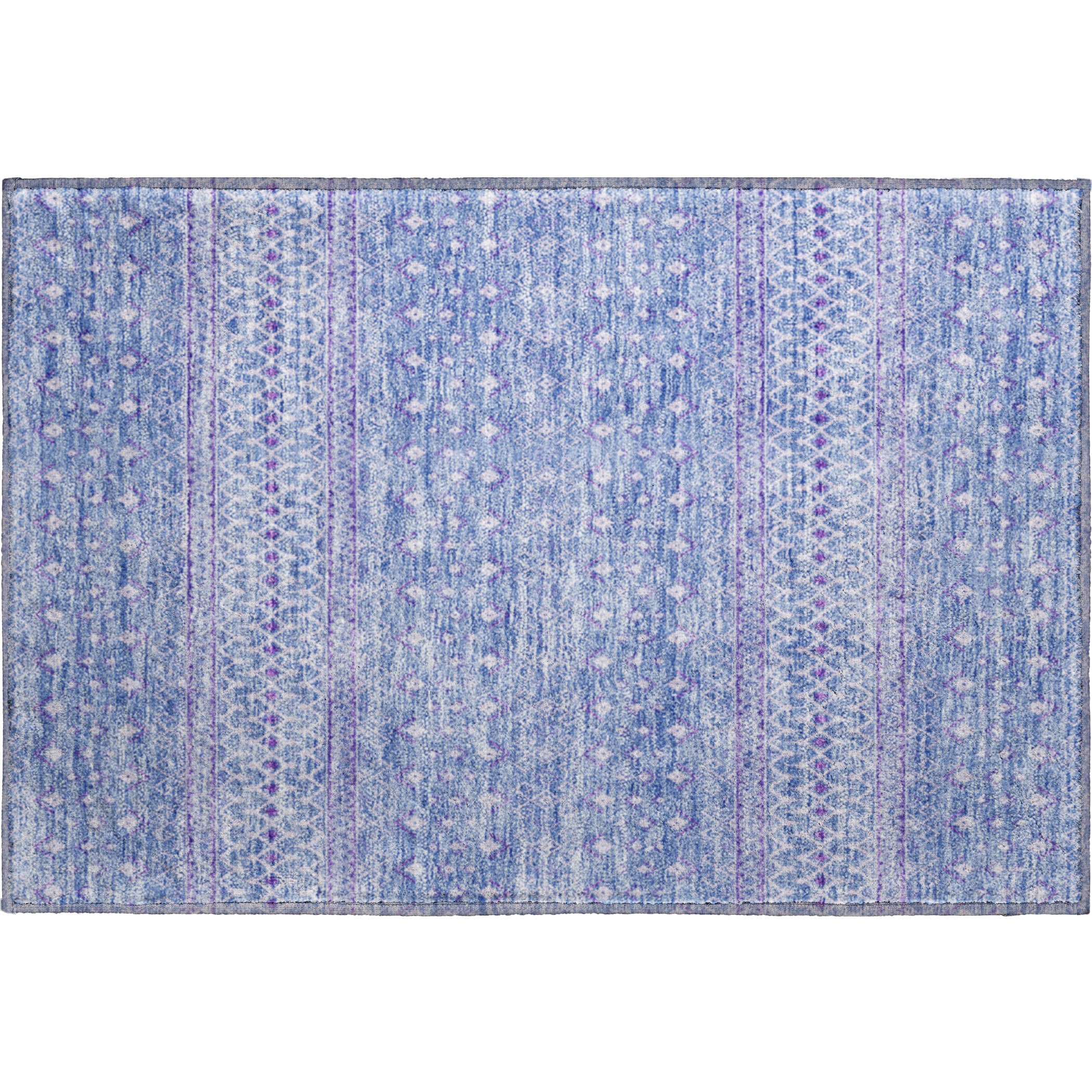 Oaxaca Machine Washable Transitional Sky Blue Rug 1'8" x 2'6" #shape_Rectangle
