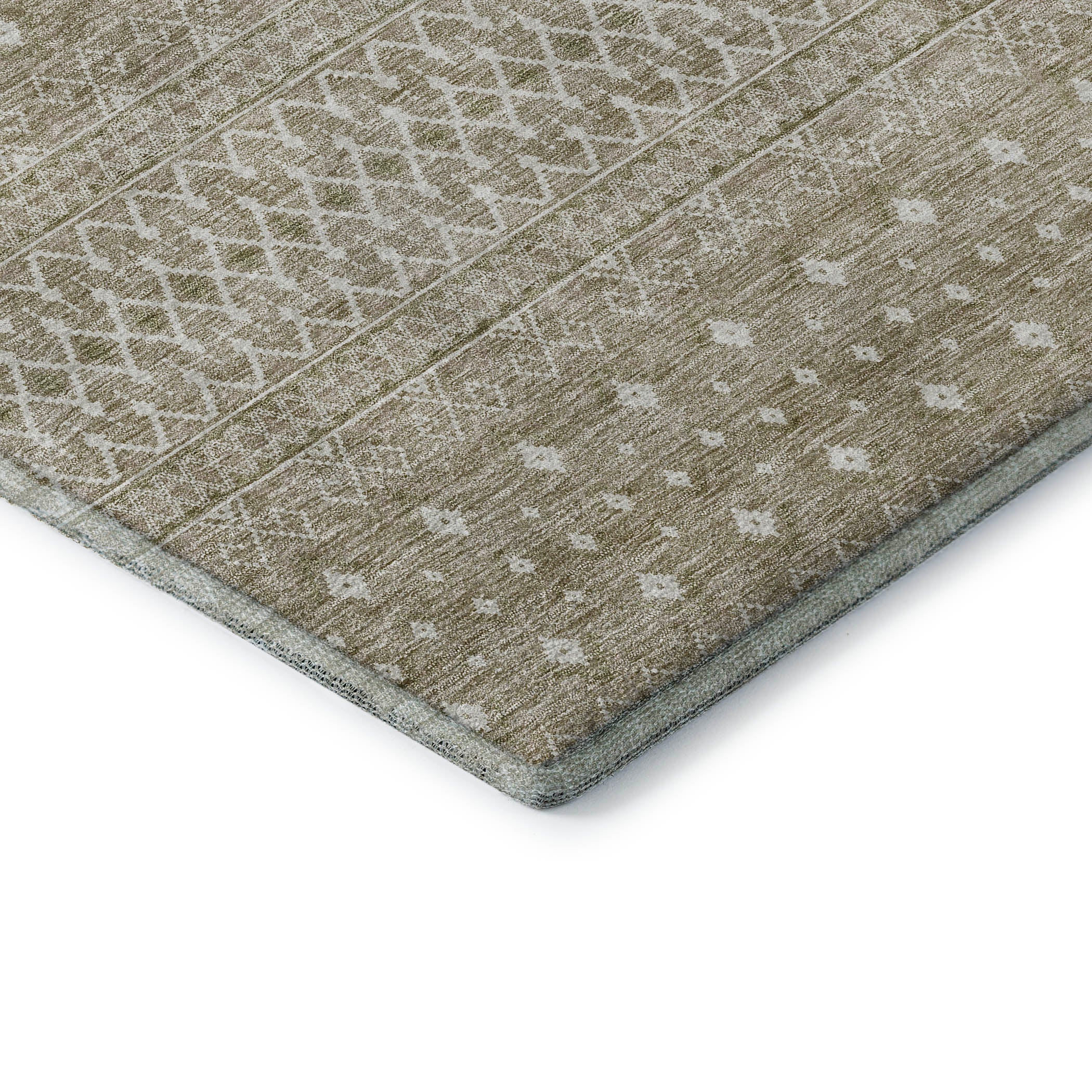 Oaxaca Machine Washable Transitional Taupe Brown Rug 1'8" x 2'6" #shape_Rectangle