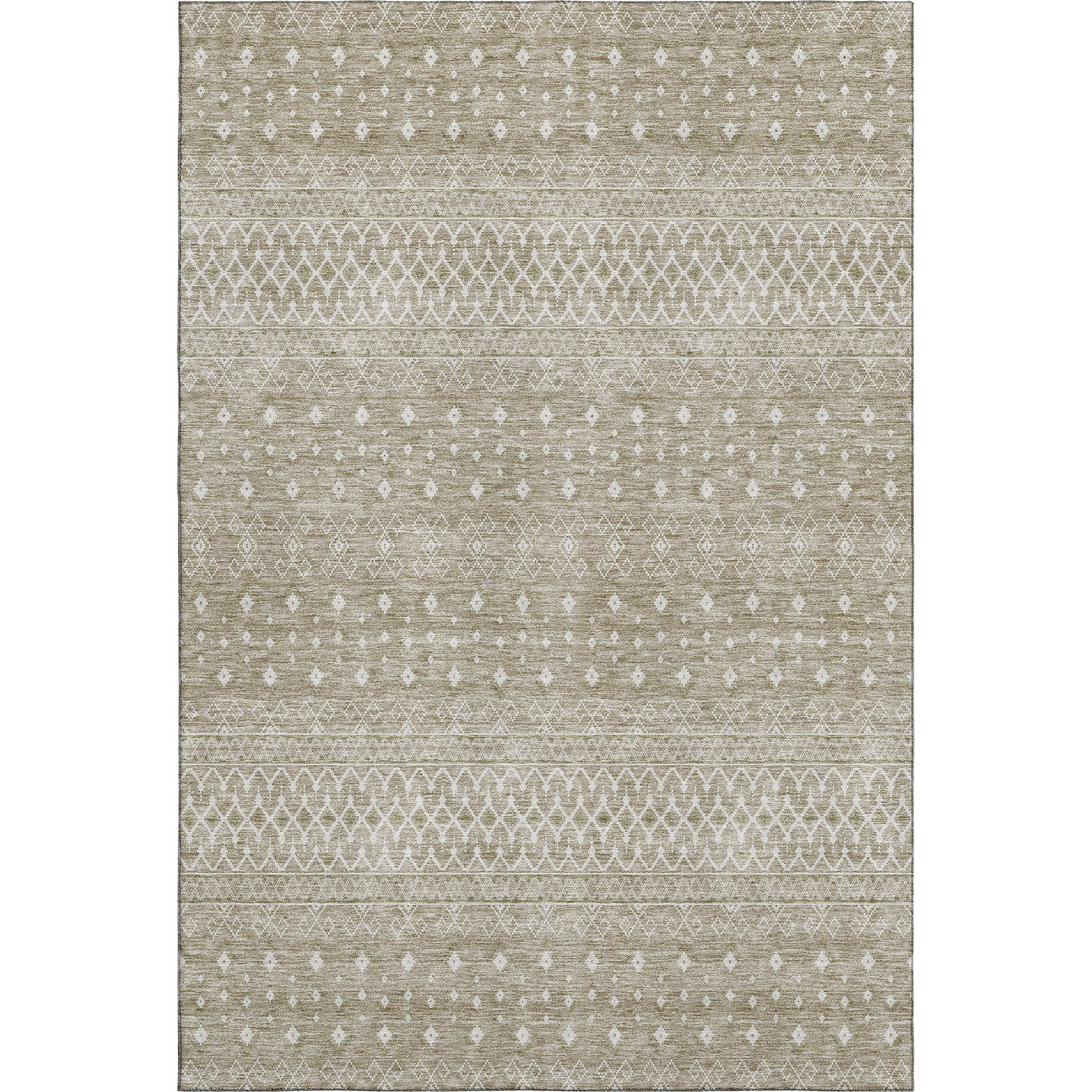 Oaxaca Machine Washable Transitional Taupe Brown Rug 2'6" x 3'10" #shape_Rectangle