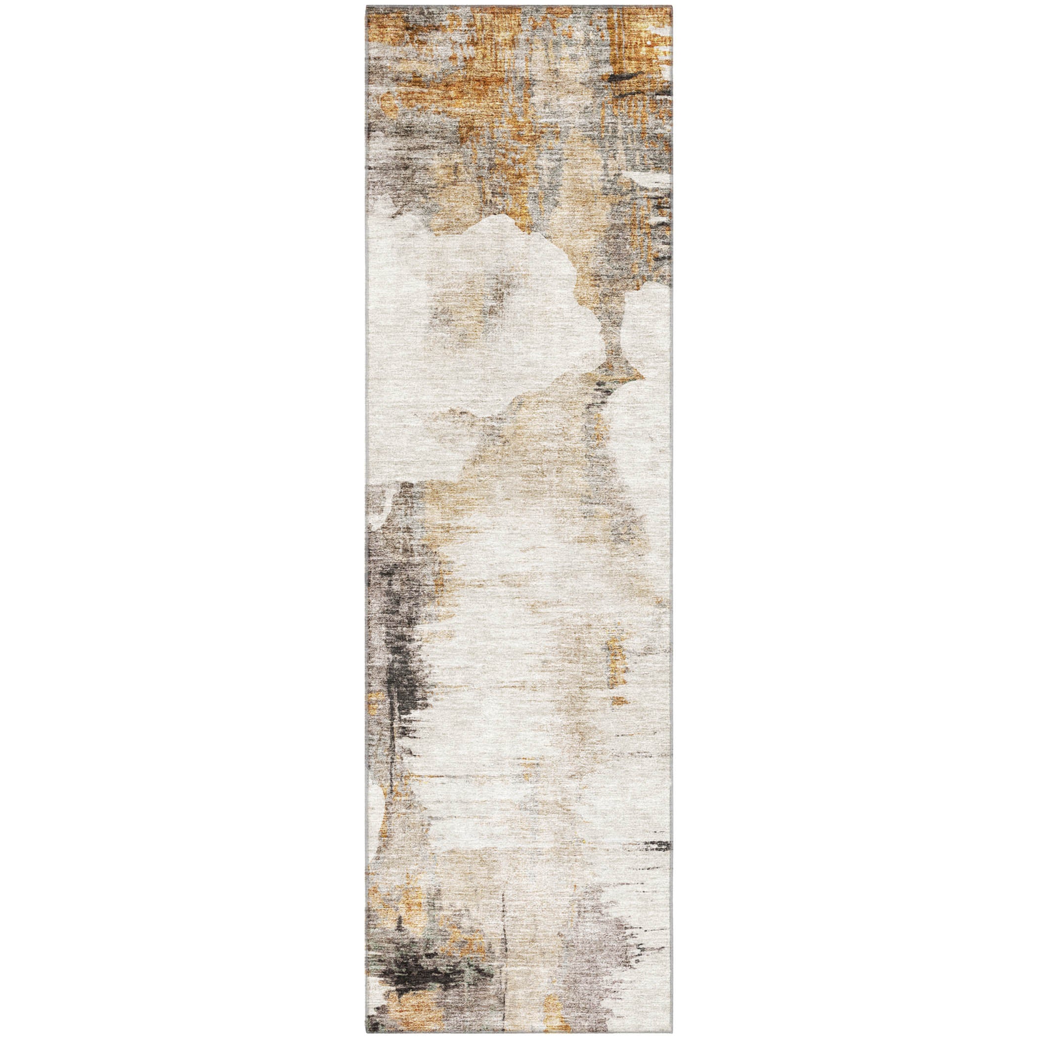 Sintra Machine Washable Transitional Beige Brown Rug 2'3" x 7'6" #shape_Runner