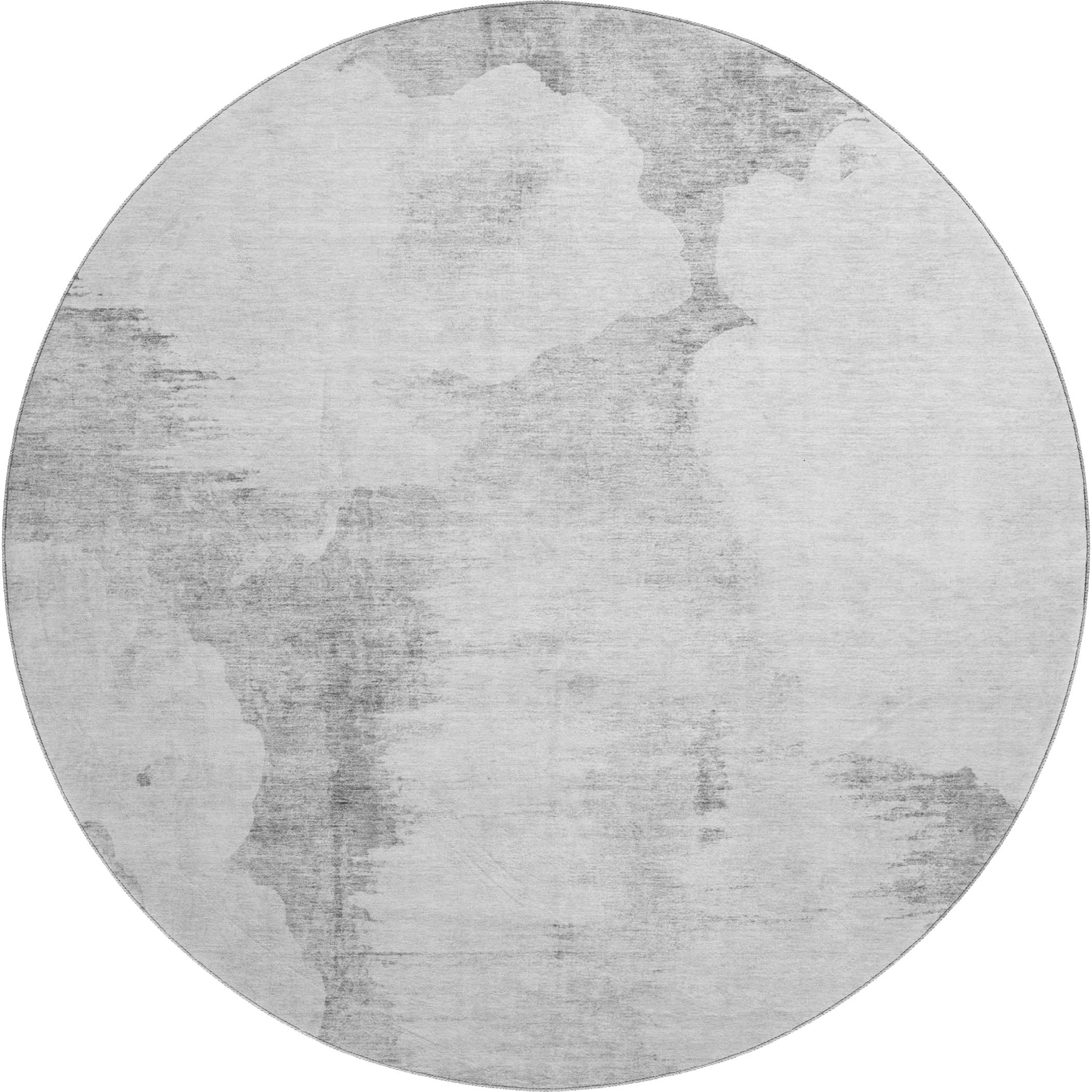 Sintra Machine Washable Transitional Silver Gray Rug 8' x 8' #shape_Round