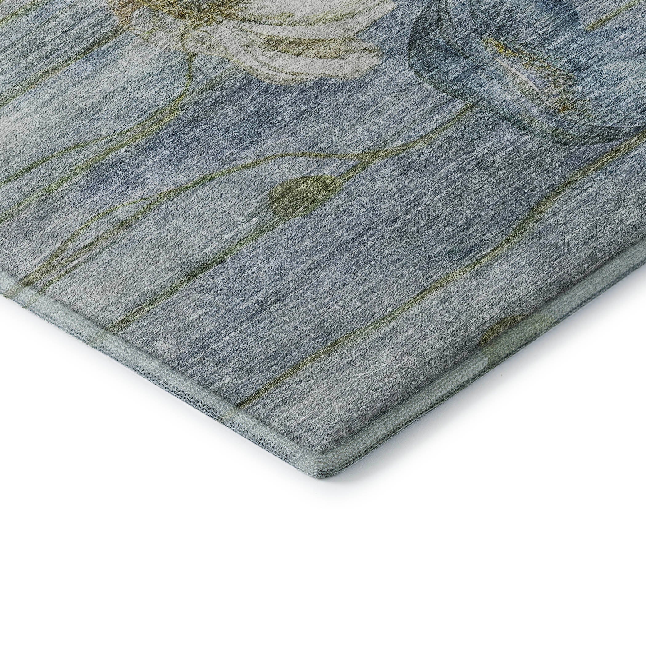 Split Machine Washable Transitional Blue Rug 1'8" x 2'6" #shape_Rectangle