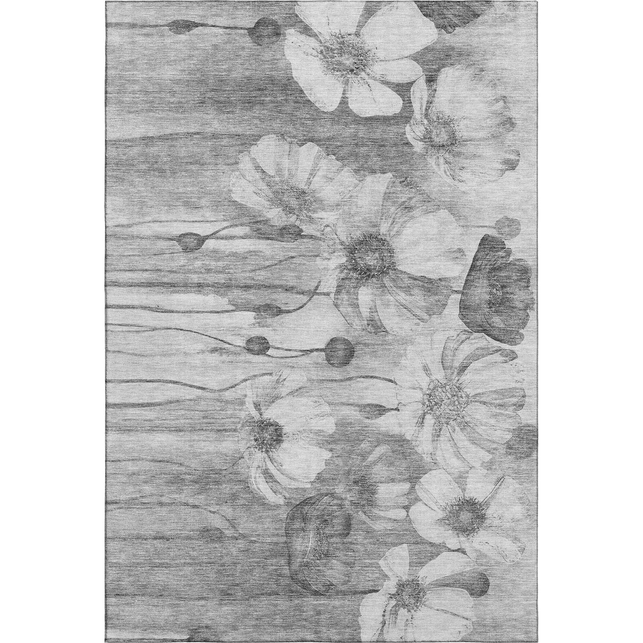 Split Machine Washable Transitional Gray Rug 2'6" x 3'10" #shape_Rectangle