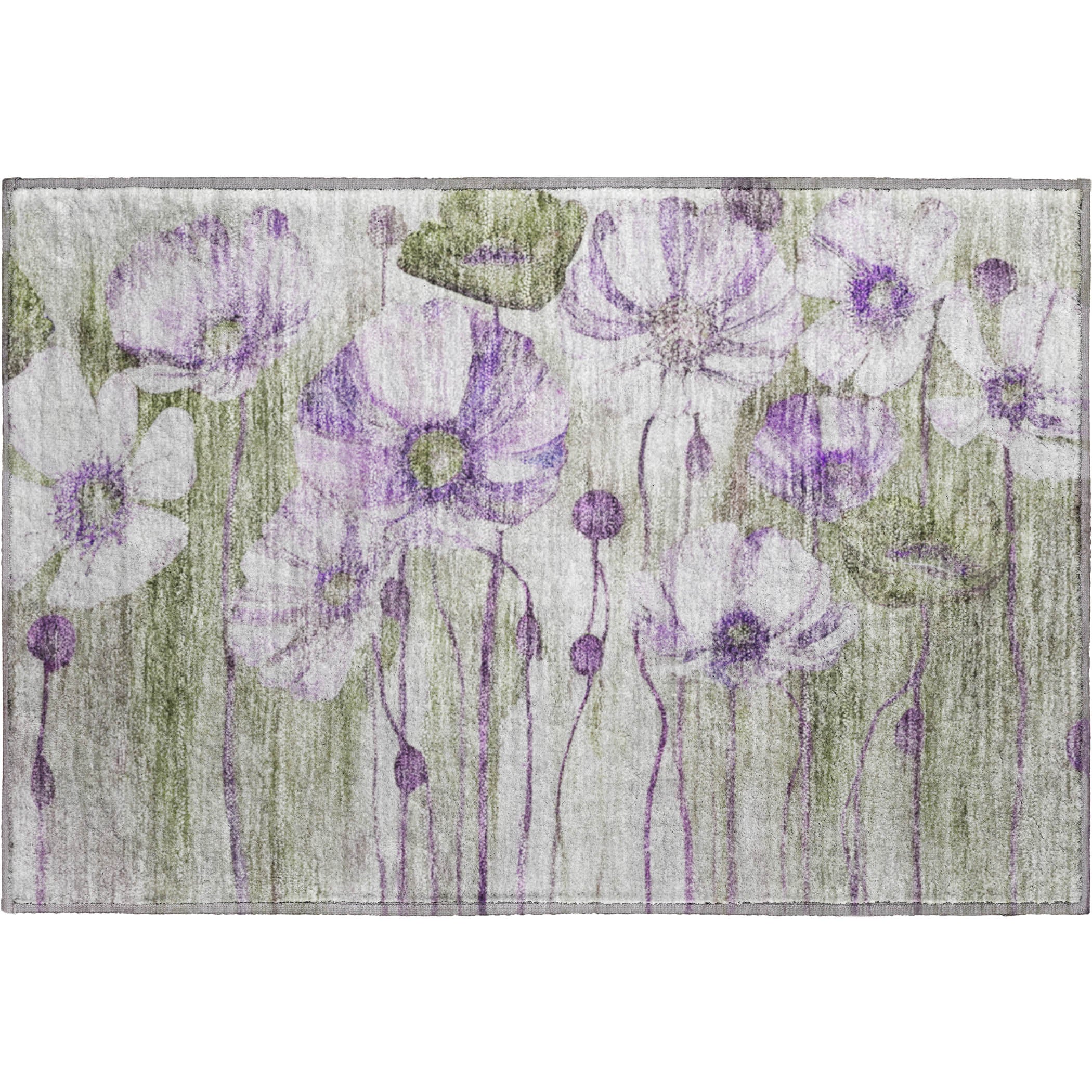 Split Machine Washable Transitional Purple Rug 1'8" x 2'6" #shape_Rectangle