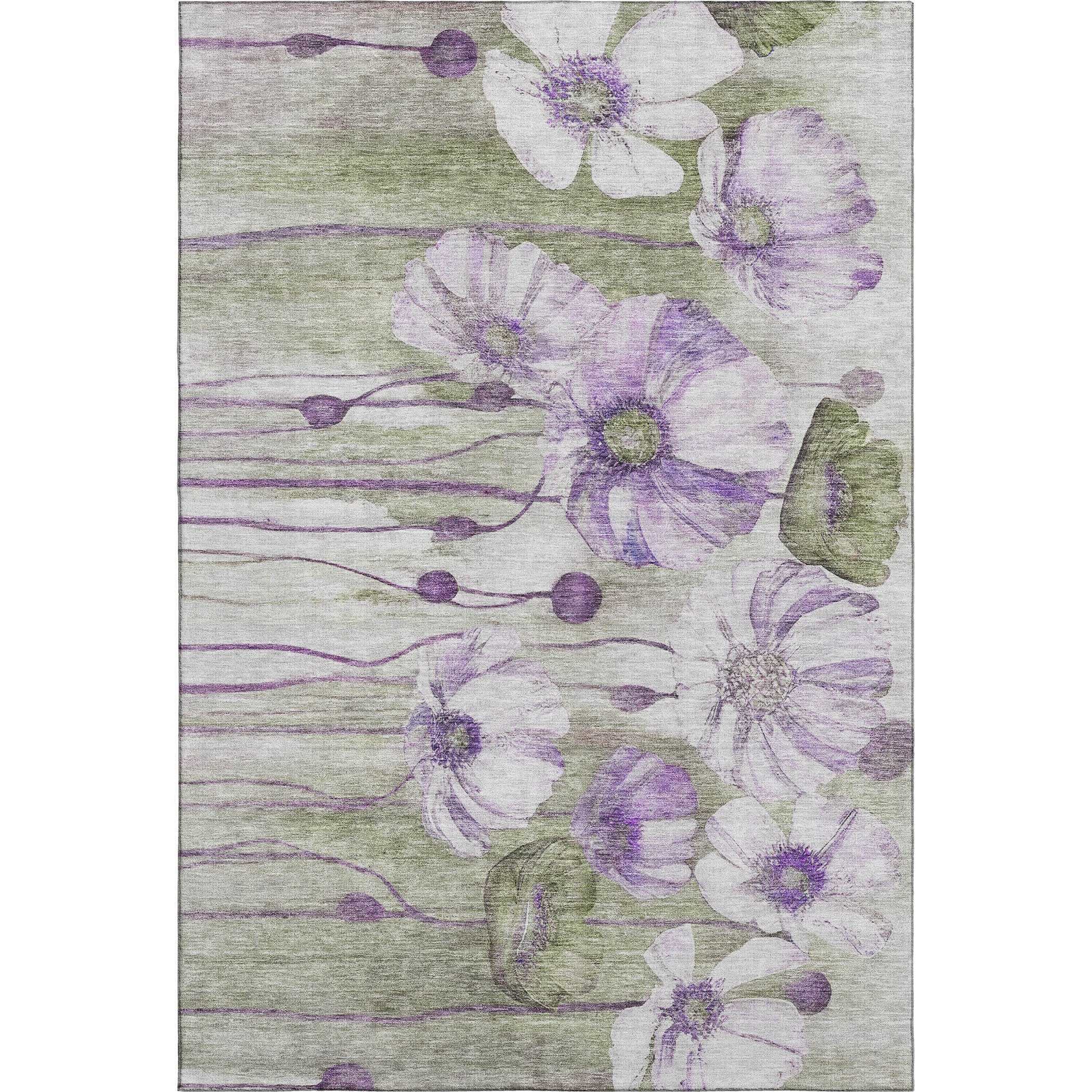 Split Machine Washable Transitional Purple Rug 2'6" x 3'10" #shape_Rectangle