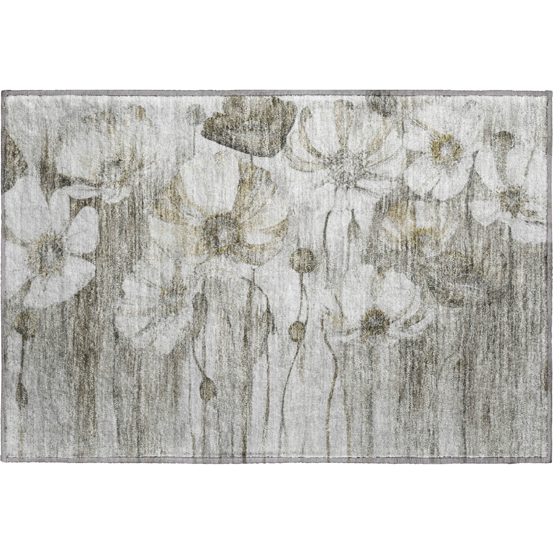 Split Machine Washable Transitional Taupe Brown Rug 1'8" x 2'6" #shape_Rectangle