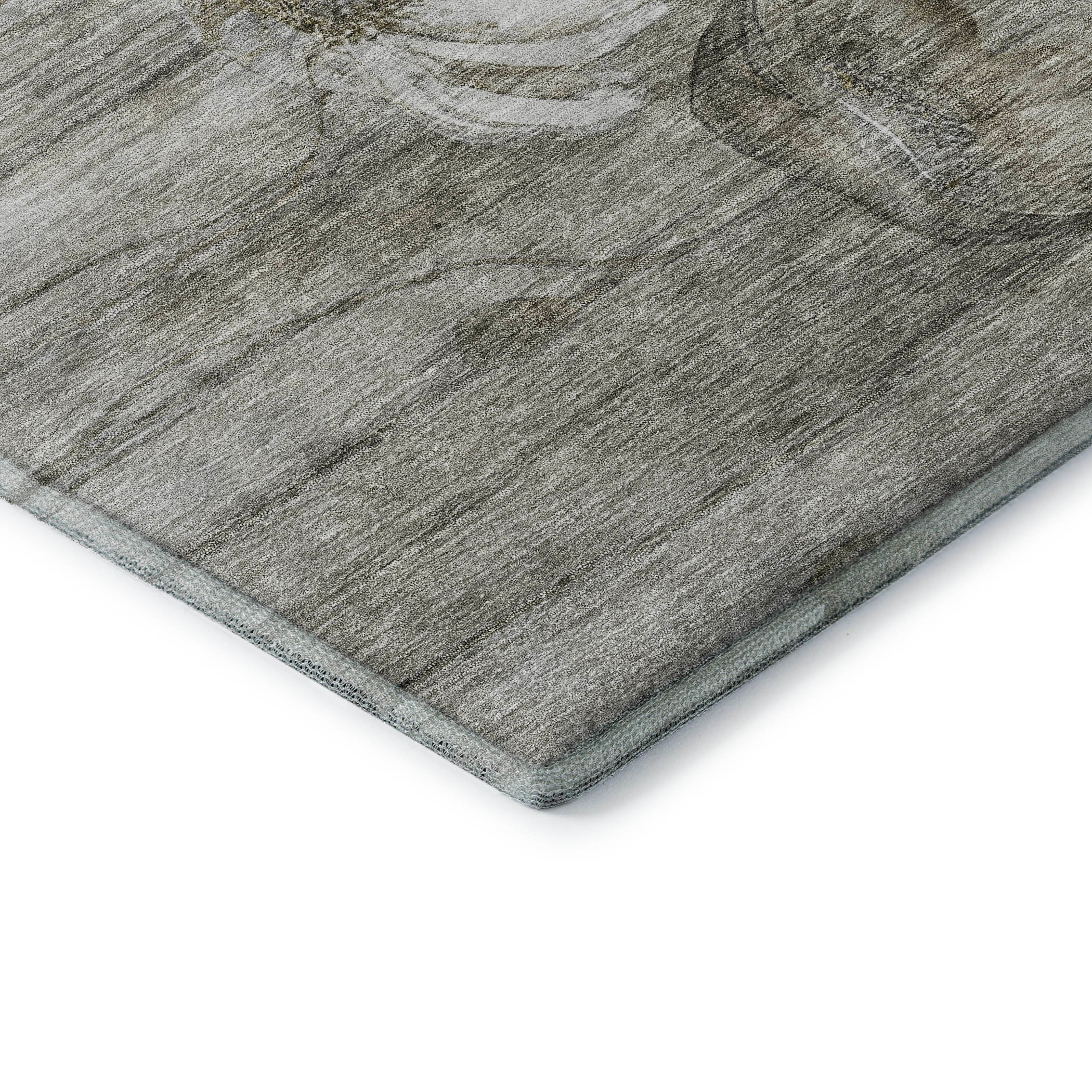 Split Machine Washable Transitional Taupe Brown Rug 1'8" x 2'6" #shape_Rectangle