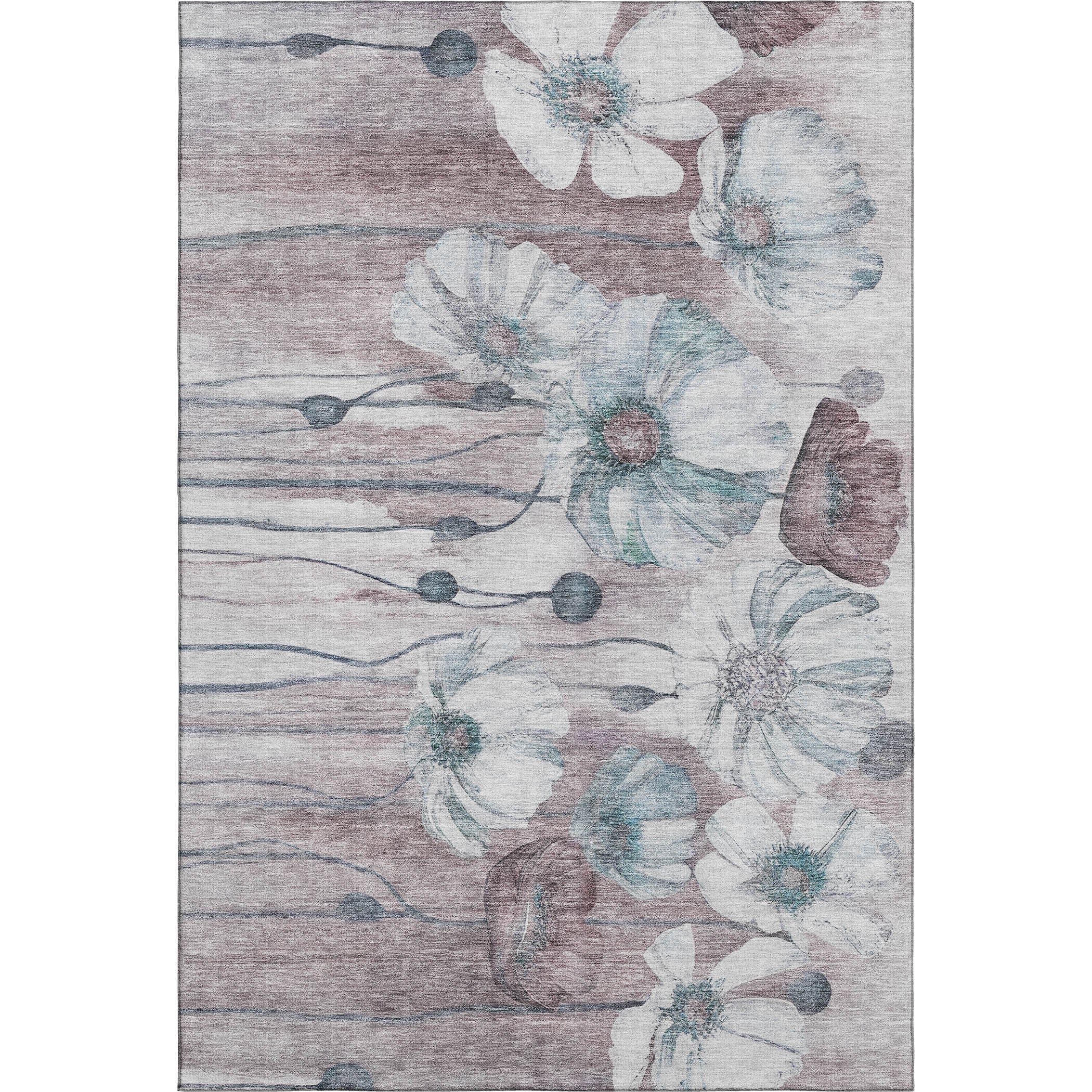 Split Machine Washable Transitional Teal Rug 2'6" x 3'10" #shape_Rectangle