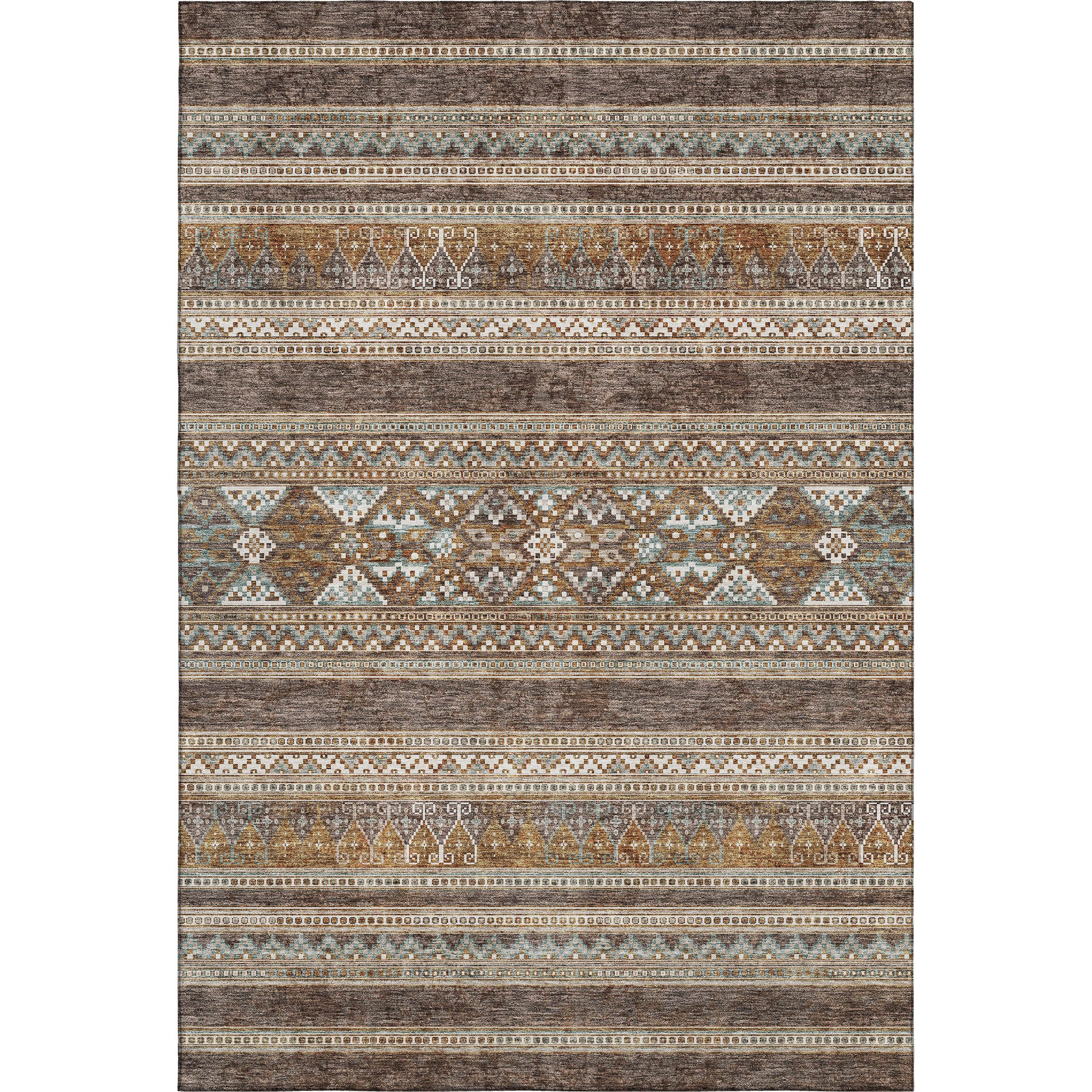 Cartagena Machine Washable Transitional Chocolate Brown Rug 2'6" x 3'10" #shape_Rectangle