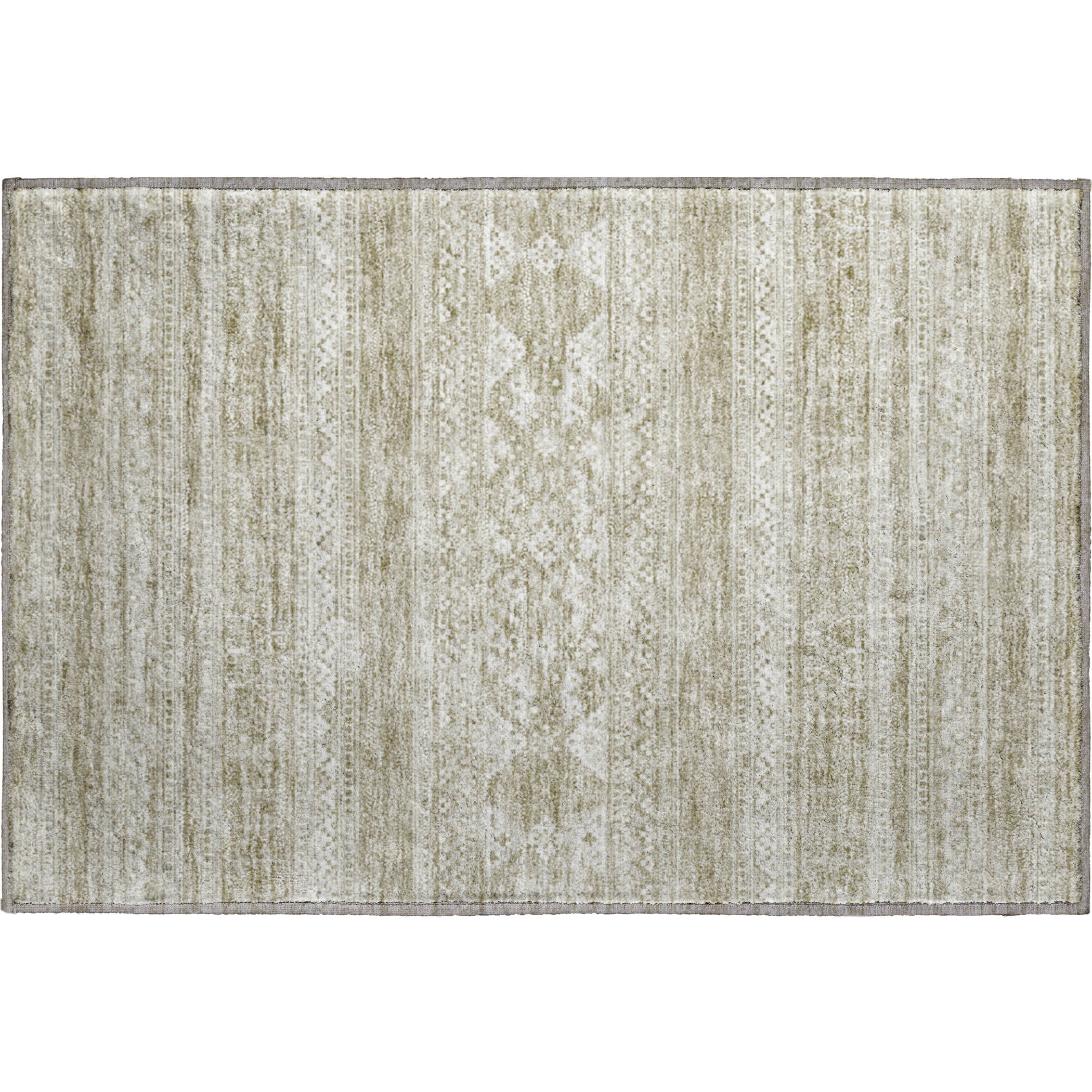 Cartagena Machine Washable Transitional Khaki Brown Rug 1'8" x 2'6" #shape_Rectangle