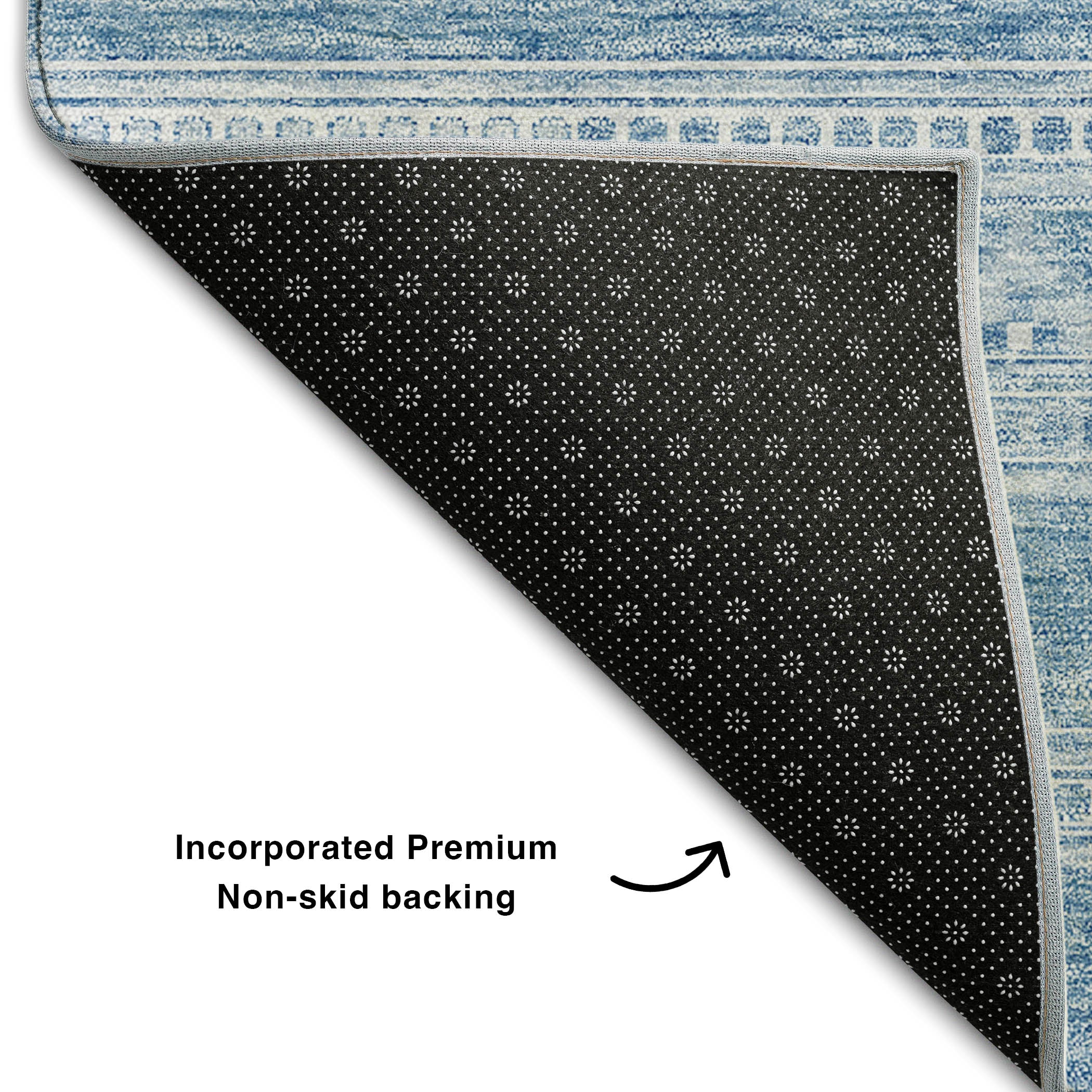 Cartagena Machine Washable Transitional Sky Blue Rug 1'8" x 2'6" #shape_Rectangle