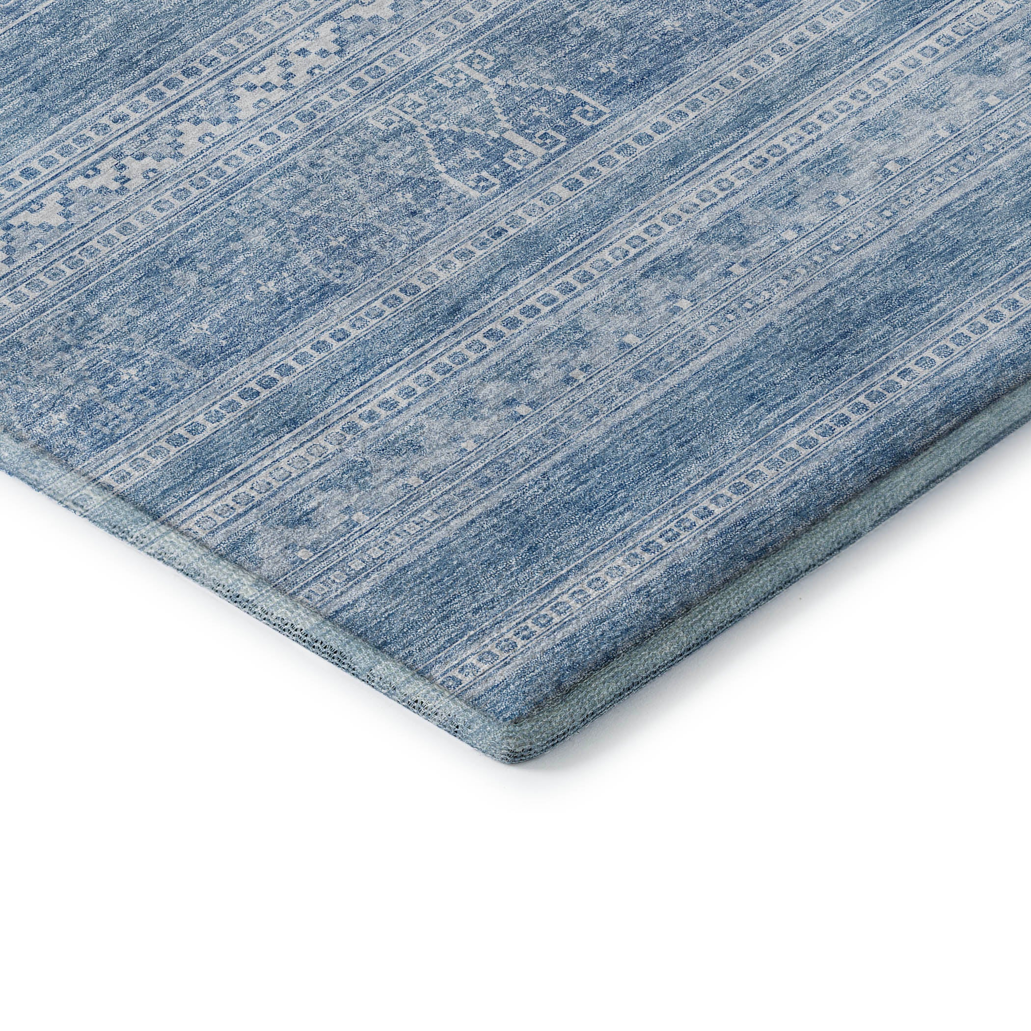 Cartagena Machine Washable Transitional Sky Blue Rug 1'8" x 2'6" #shape_Rectangle