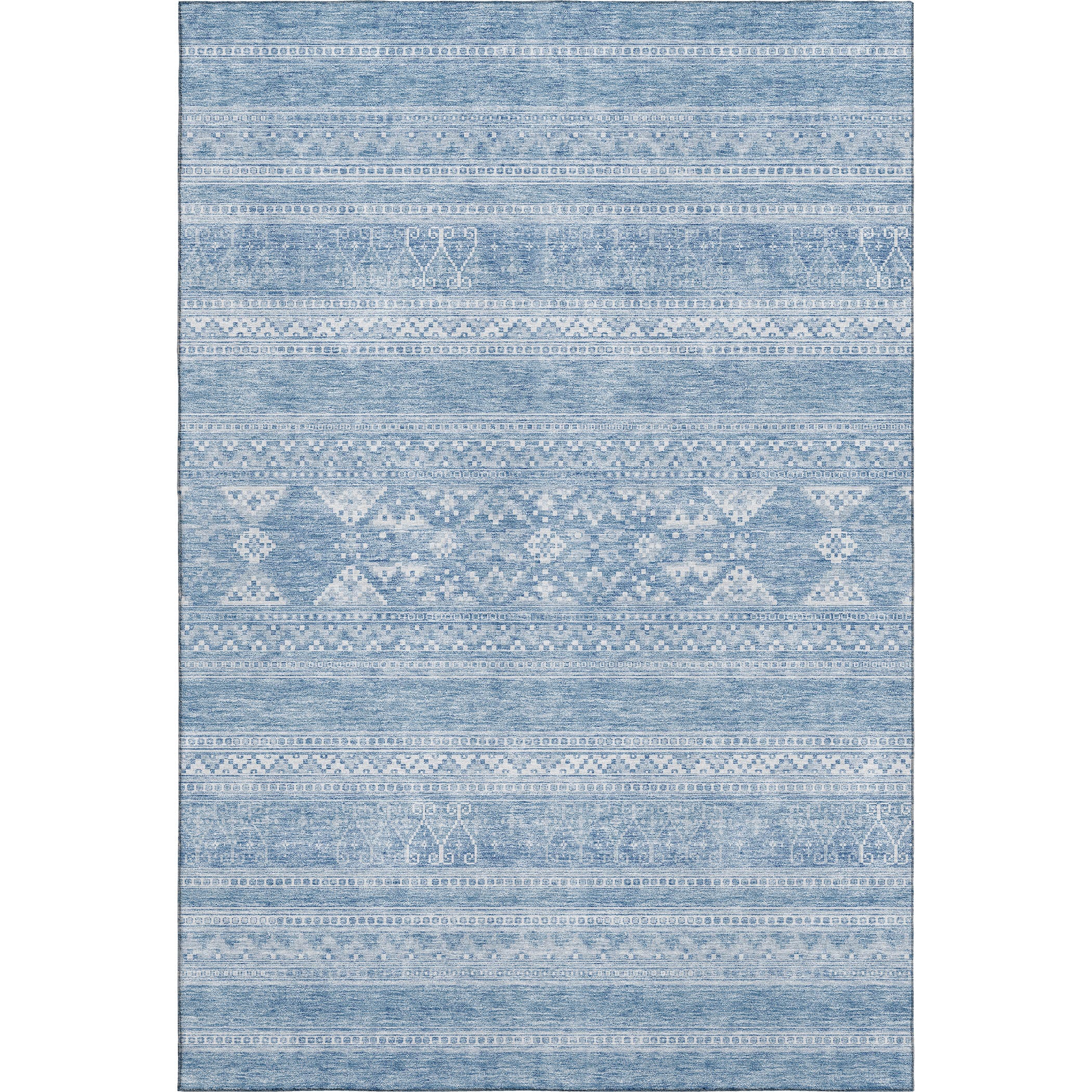 Cartagena Machine Washable Transitional Sky Blue Rug 2'6" x 3'10" #shape_Rectangle