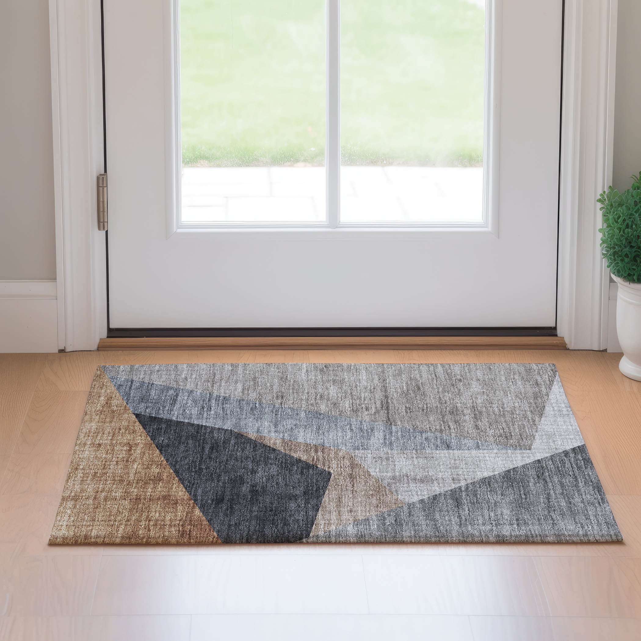Sarajevo Machine Washable Transitional Taupe Brown Rug 1'8" x 2'6" #shape_Rectangle