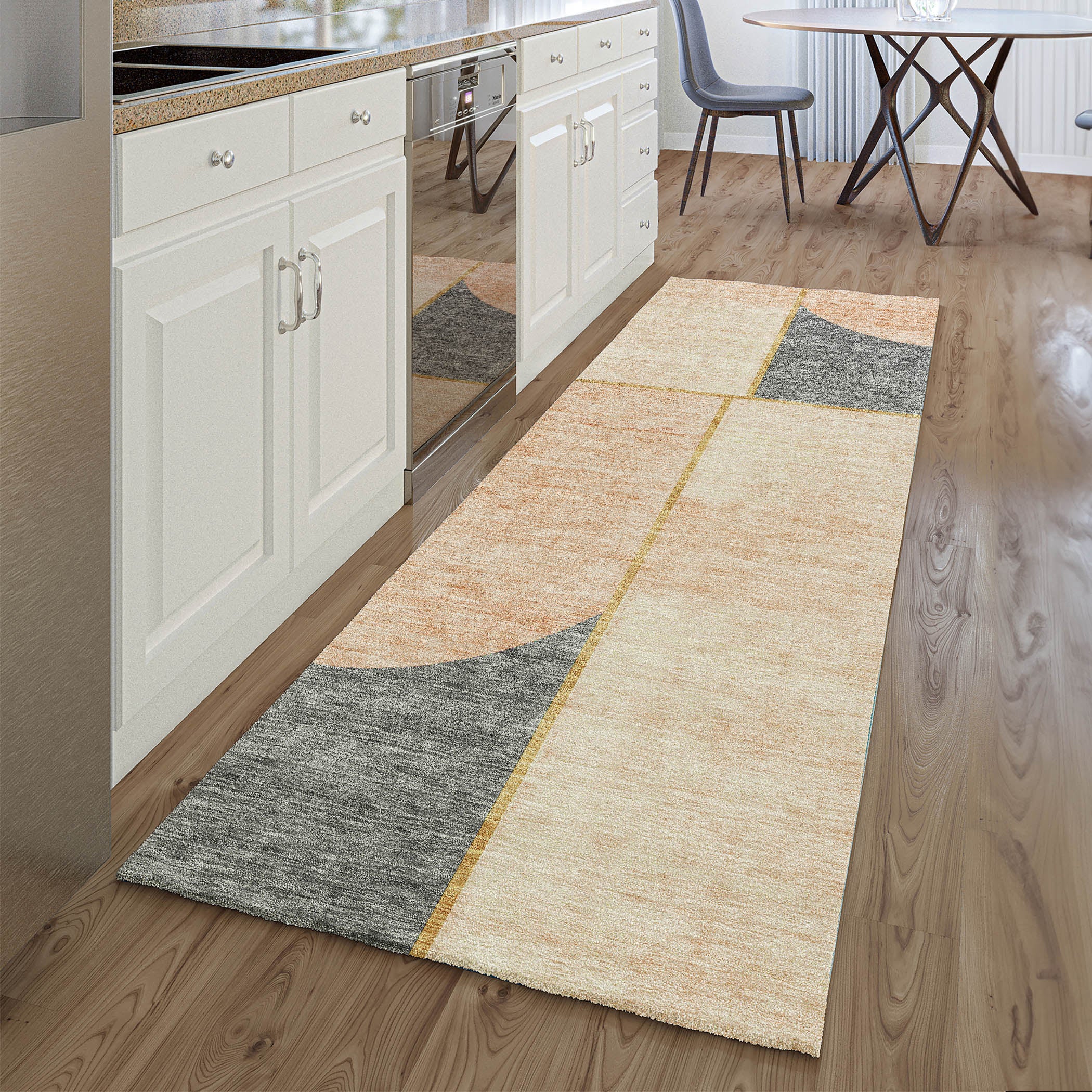 Lucerne Machine Washable Transitional Coral Orange Rug 2'3" x 7'6" #shape_Runner