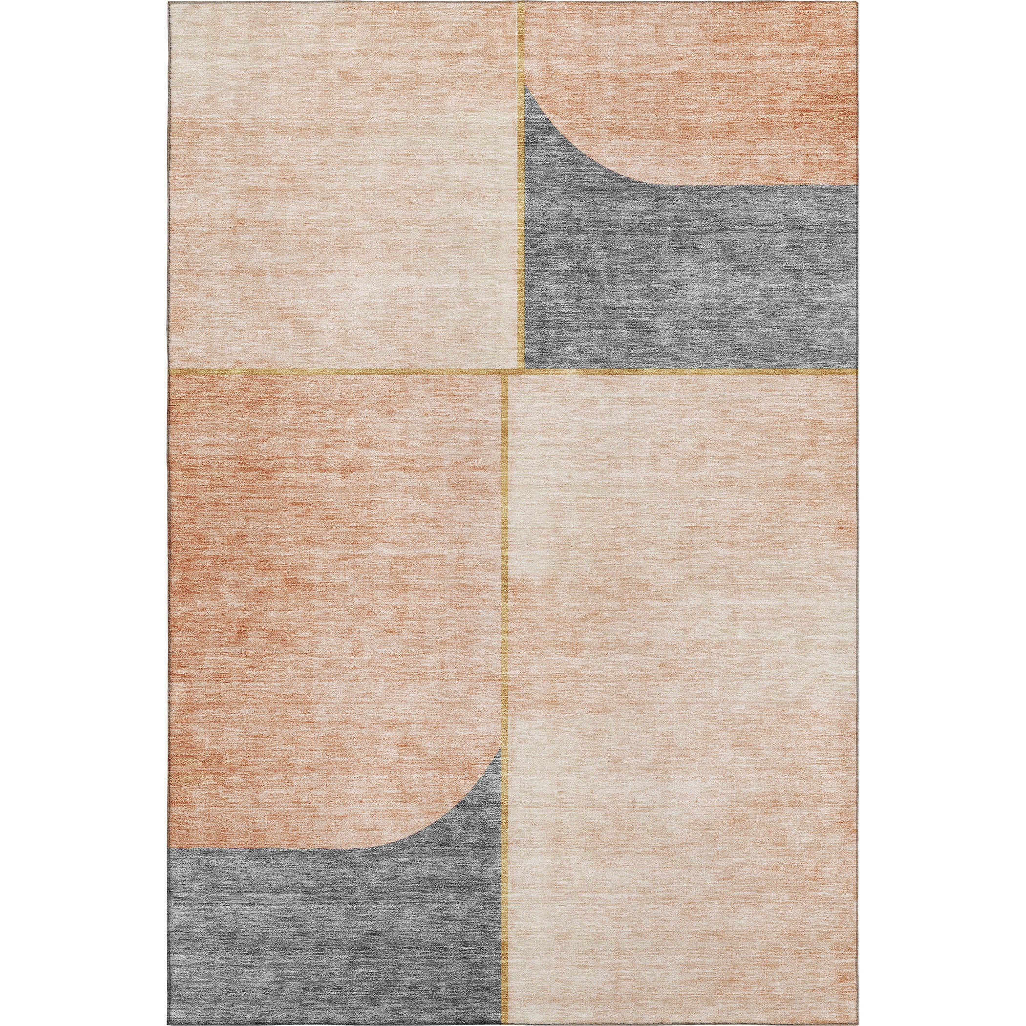 Lucerne Machine Washable Transitional Coral Orange Rug 2'6" x 3'10" #shape_Rectangle